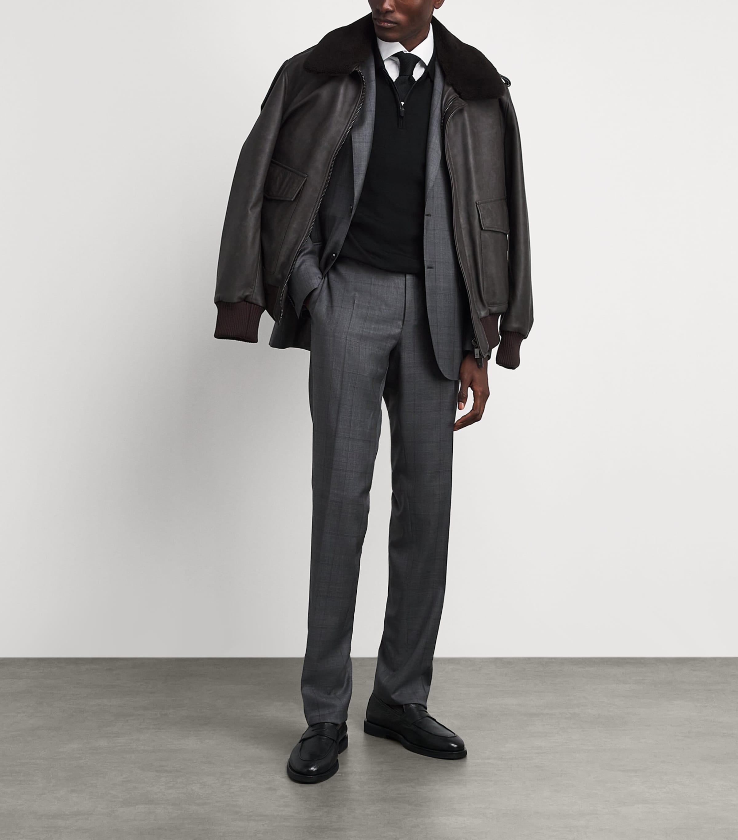 Canali Mens Super 150’s Wool Check 2-Piece Suit Multi Image 2