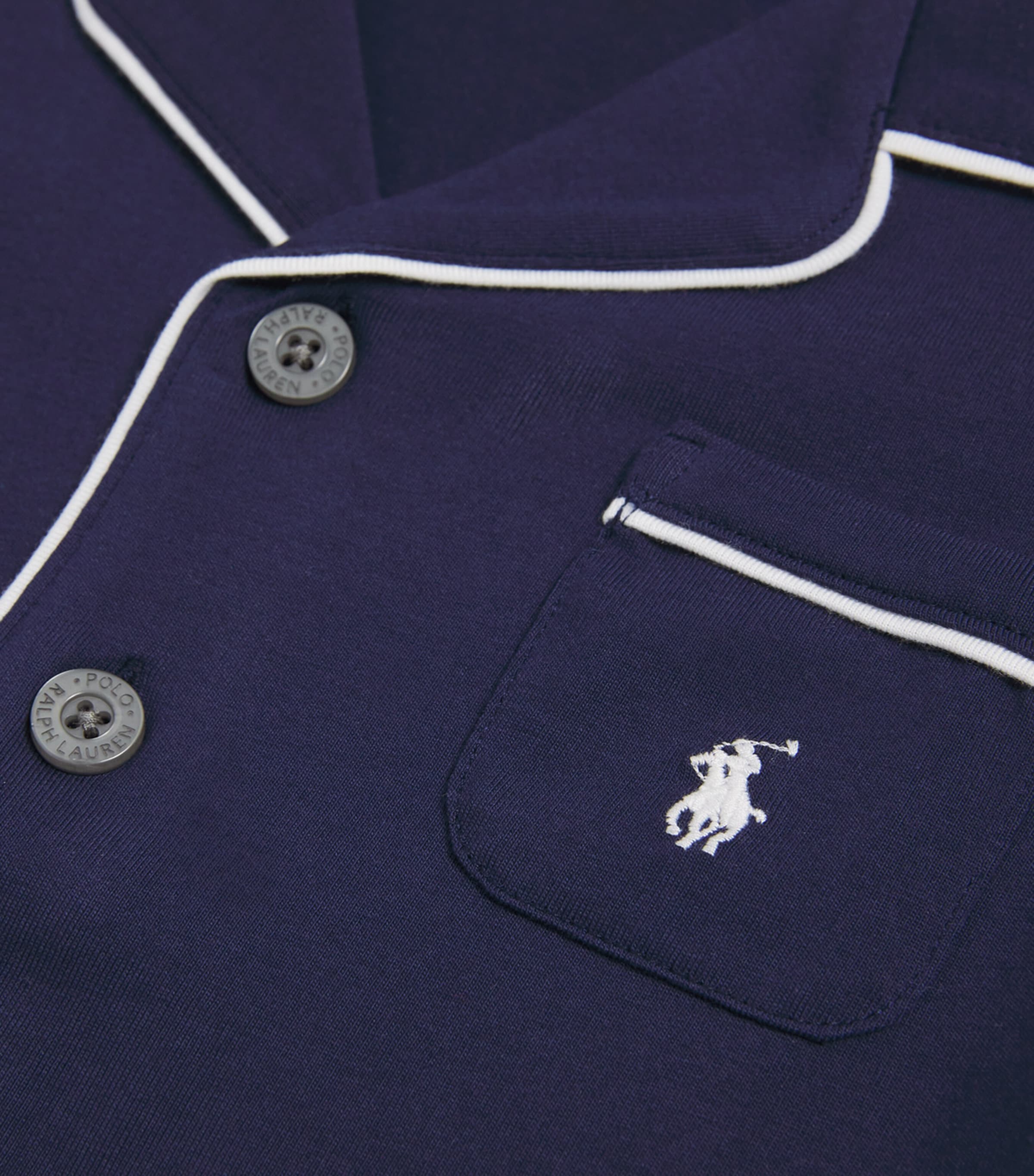 Cotton Polo Pony Pyjama Set (4-7 Years) BCV NEWPORT NAVY Image 4