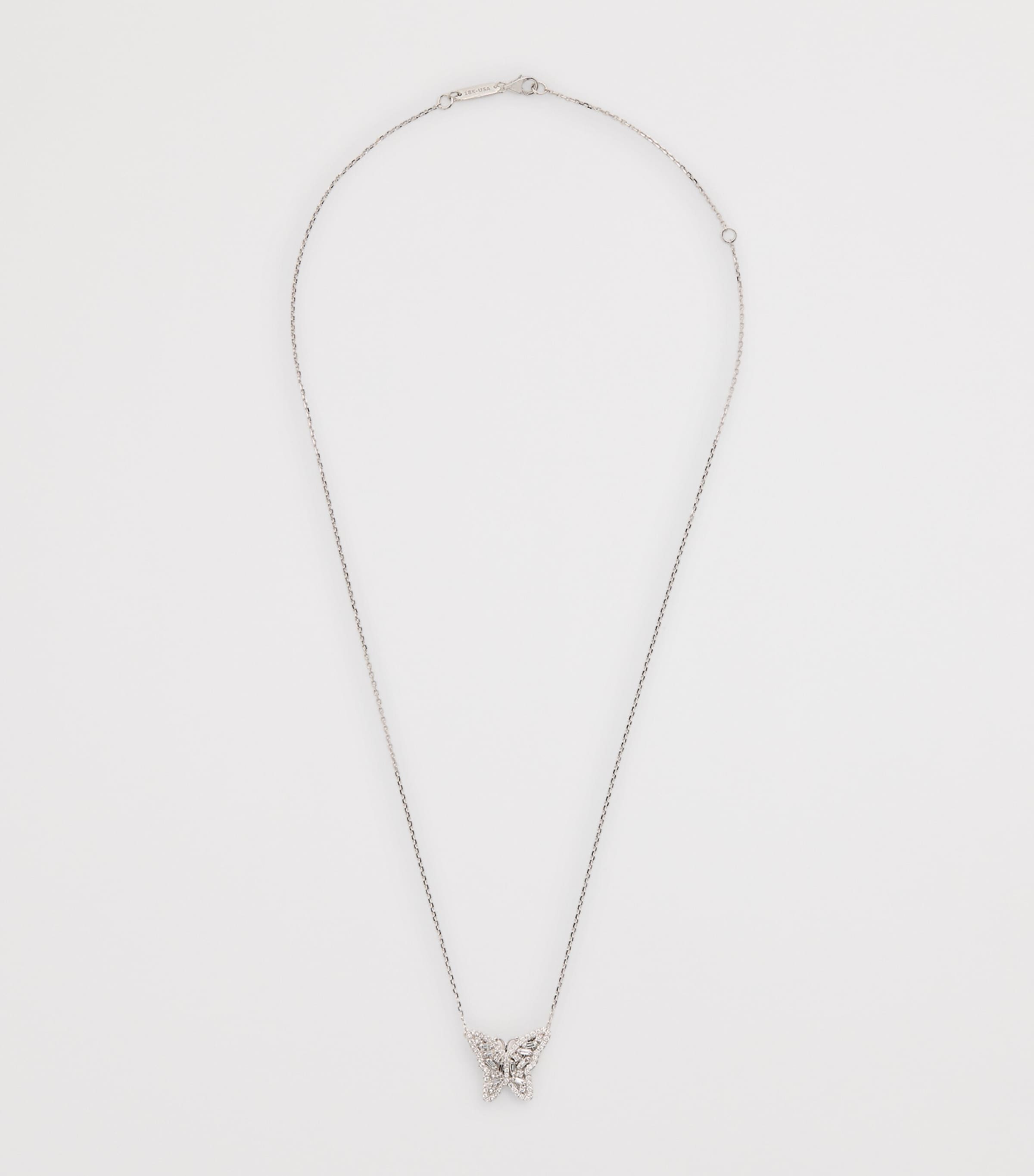 Suzanne Kalan White Gold and Diamond Bold Butterfly Necklace Wg/wd Image 3