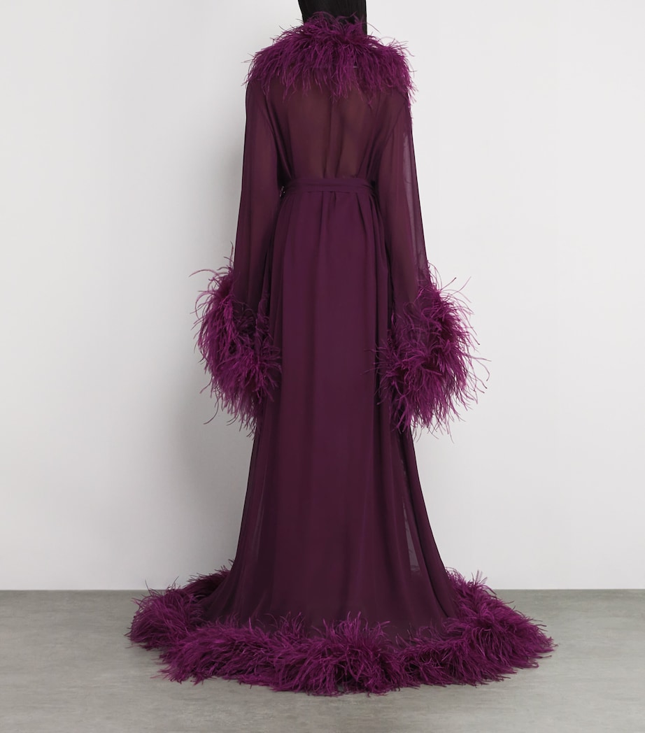 Chiffon Feather Vedette Maxi Dress PLUM Image 3