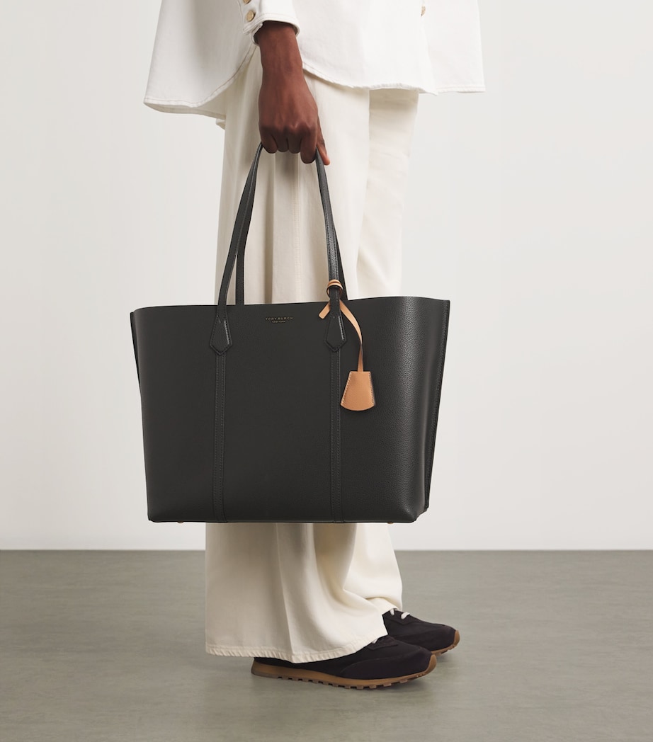 Tory Burch Leather Perry Tote Bag Black Image 2