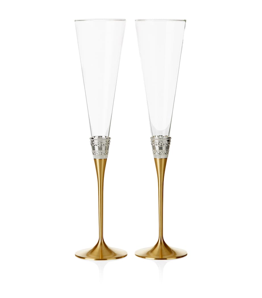 Set of 2 With Love Toasting Flutes GOLD Image 1
