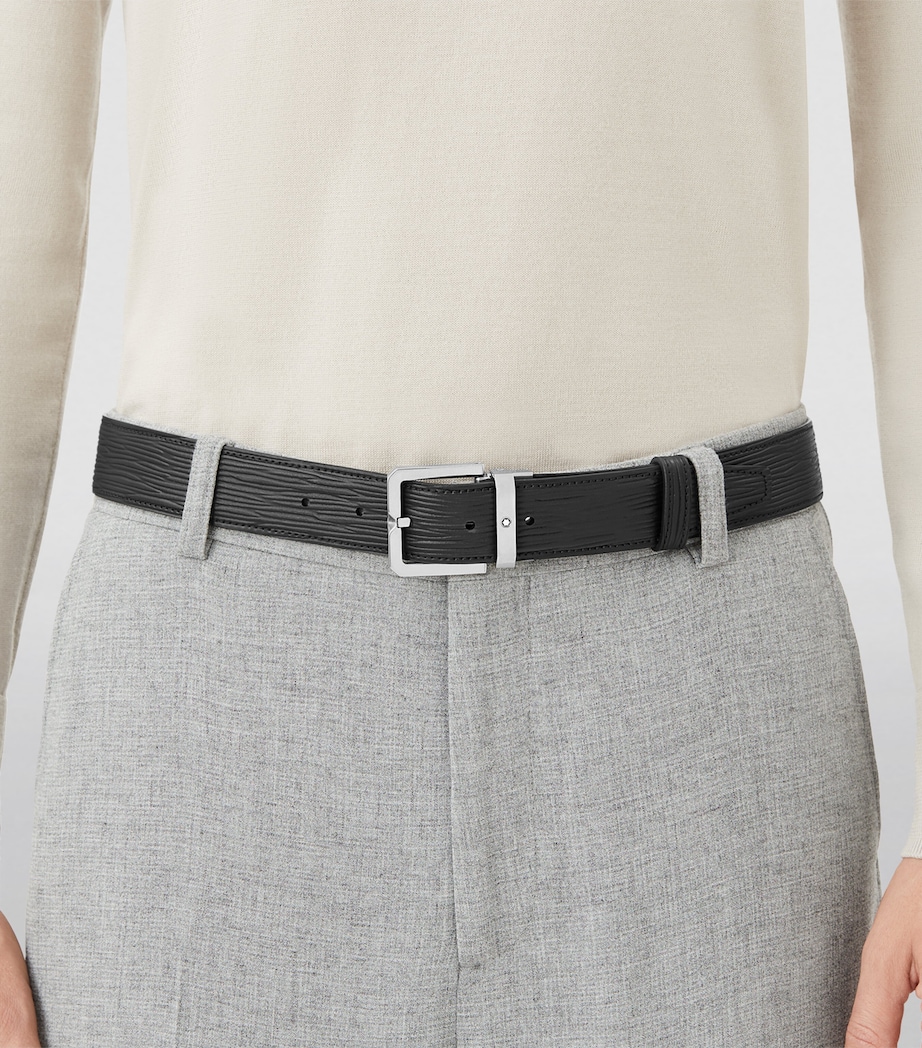Calfskin Textured Belt BLACK Image 3