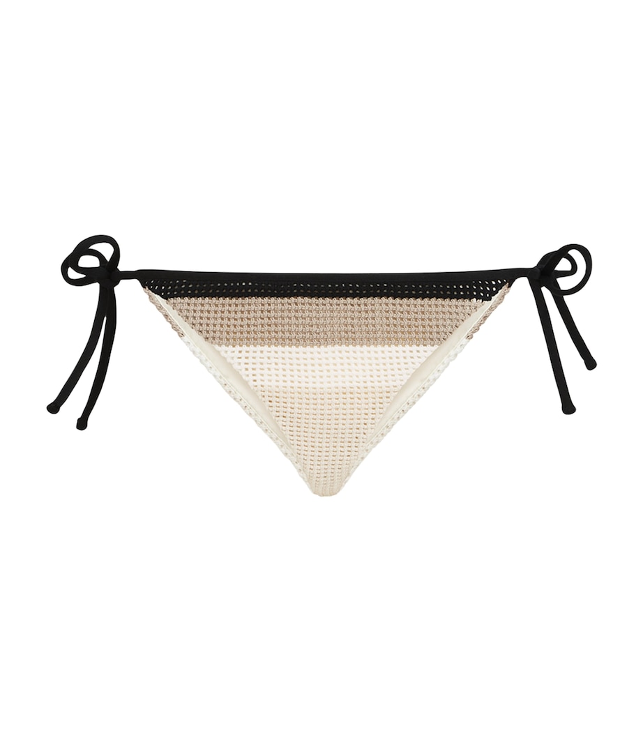 Brunello Cucinelli Womens Cotton Stripe Side-Tie Bikini Briefs Image 1