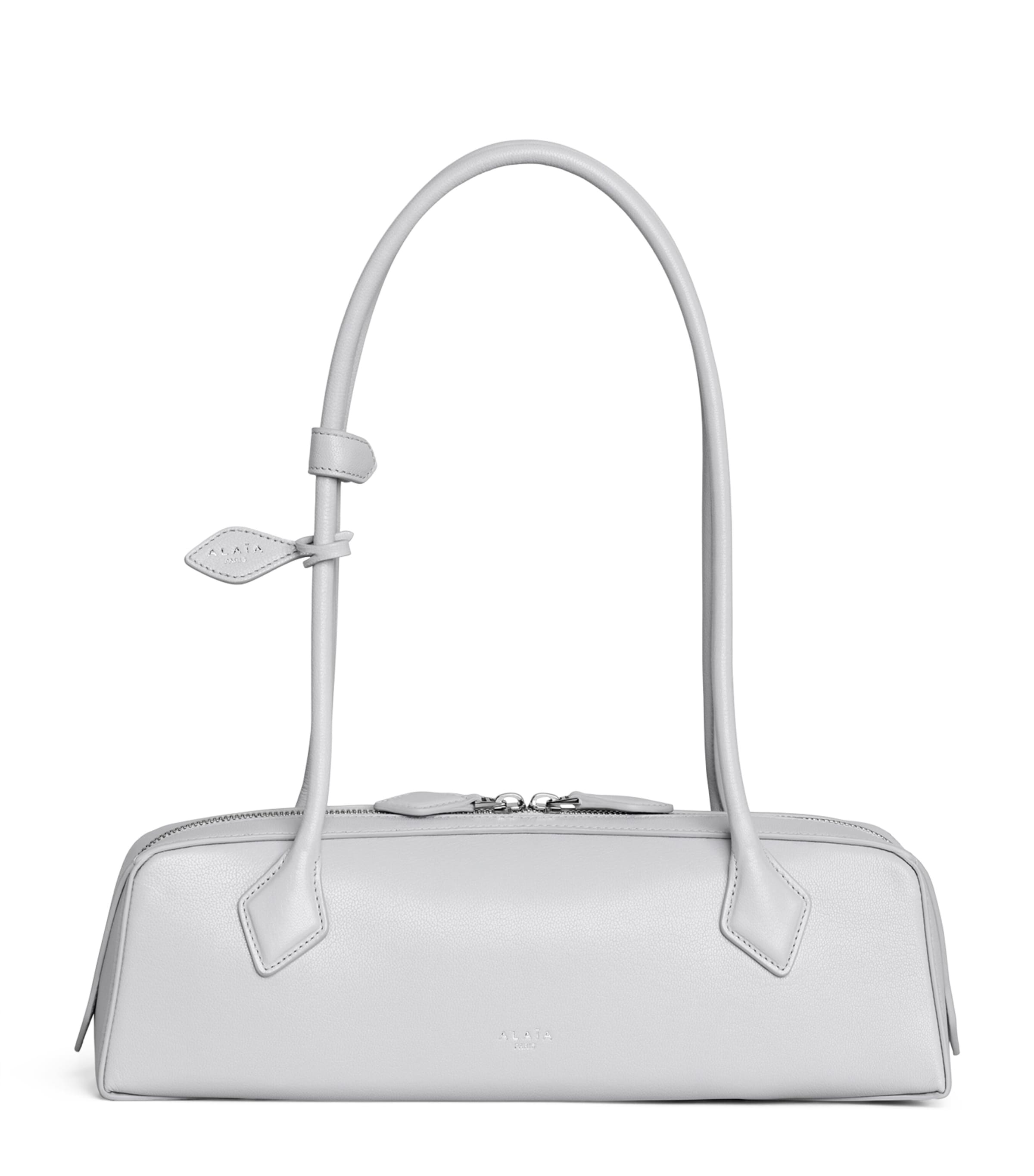 Alaïa Medium Leather Le Teckel Shoulder Bag In Grey