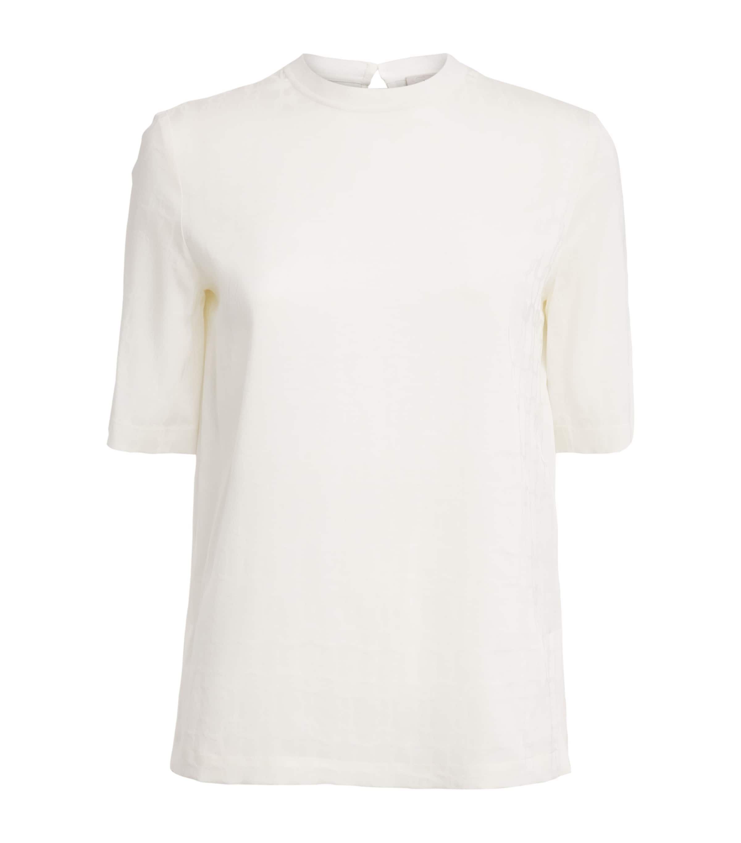 Agnona Womens Jacquard T-Shirt Blouse White Image 1