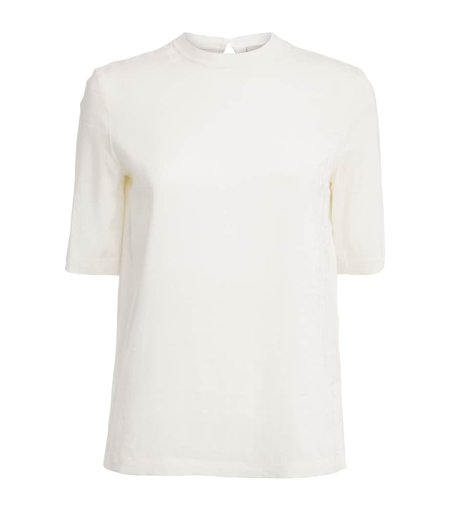 Agnona Womens Jacquard T-Shirt Blouse White Image 1