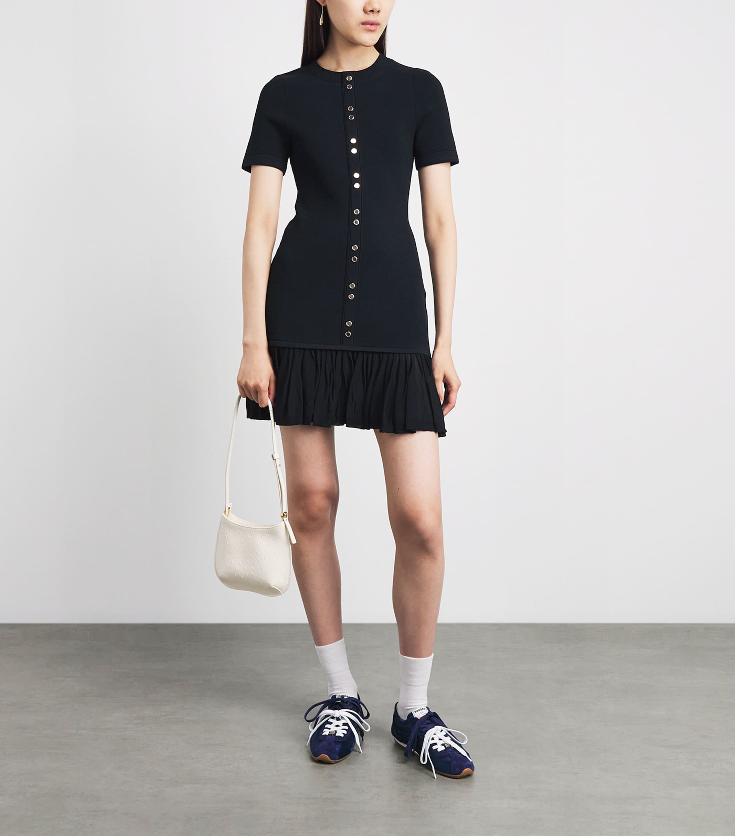 Sandro Paris Womens Ruffled Mini Dress Midnight Blue Image 2