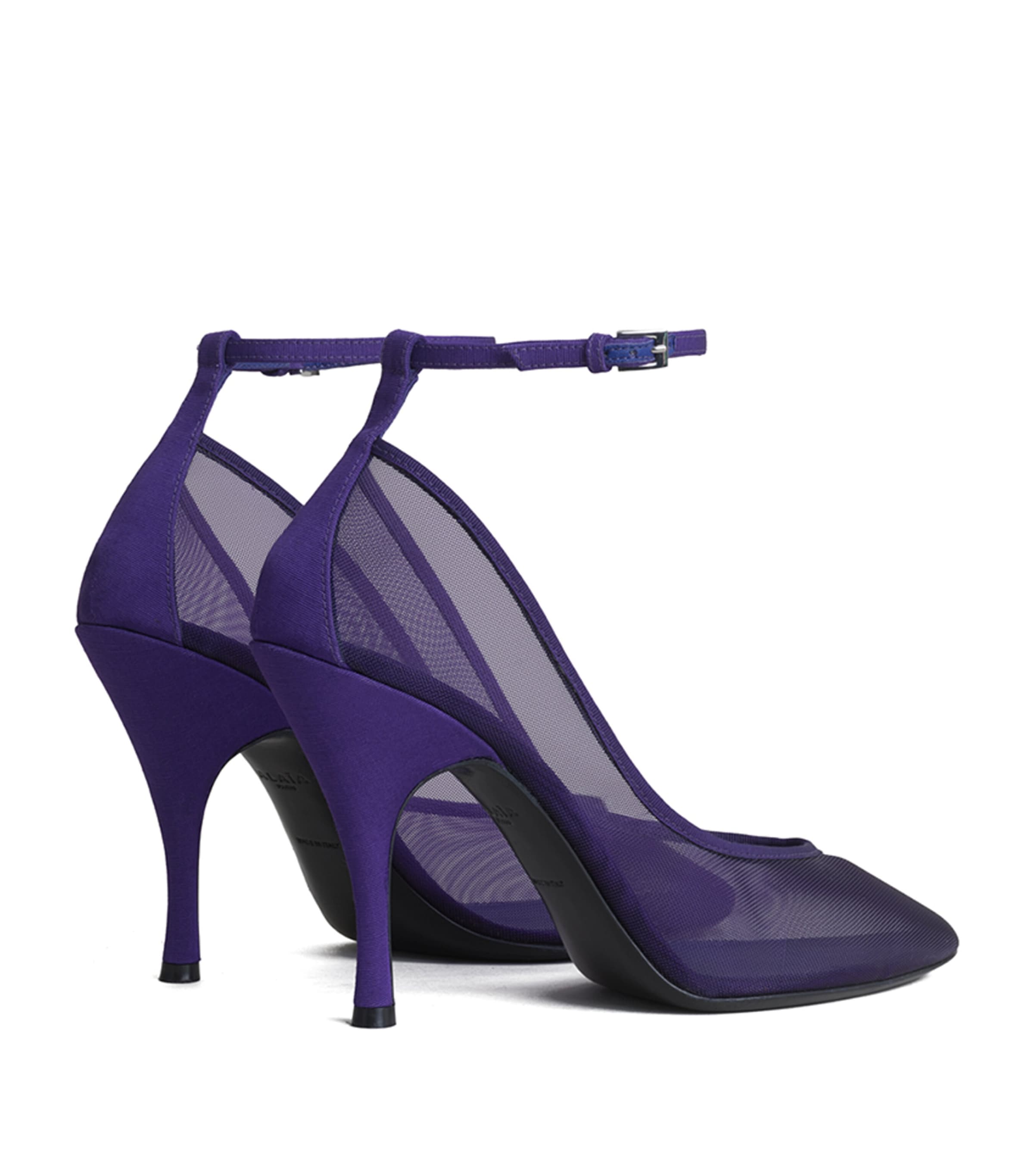 Alaïa Mesh Ankle-Strap Pumps 100 Iris Image 3