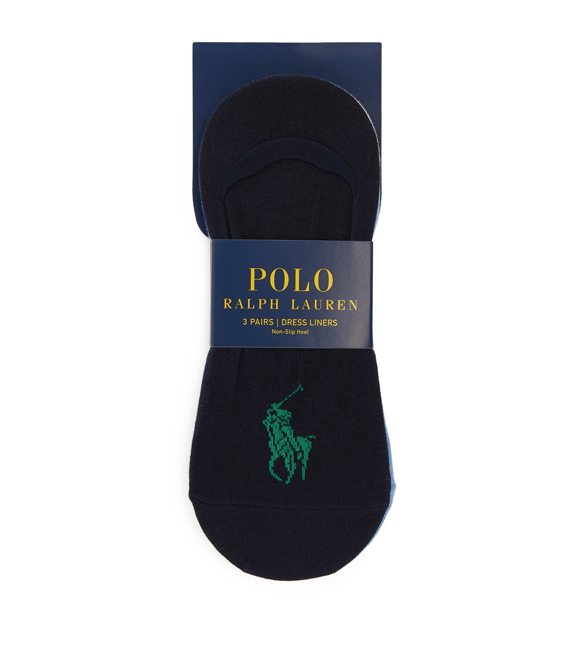 Cotton-Blend Polo Pony Invisible Socks (Pack of 3) ASSORT1 Image 1