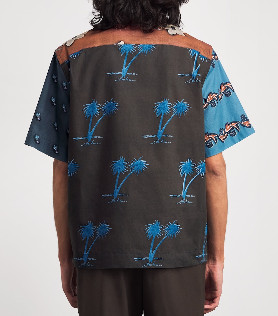 Cotton Mix-Up Short-Sleeve Shirt BLUE-47 Image 4