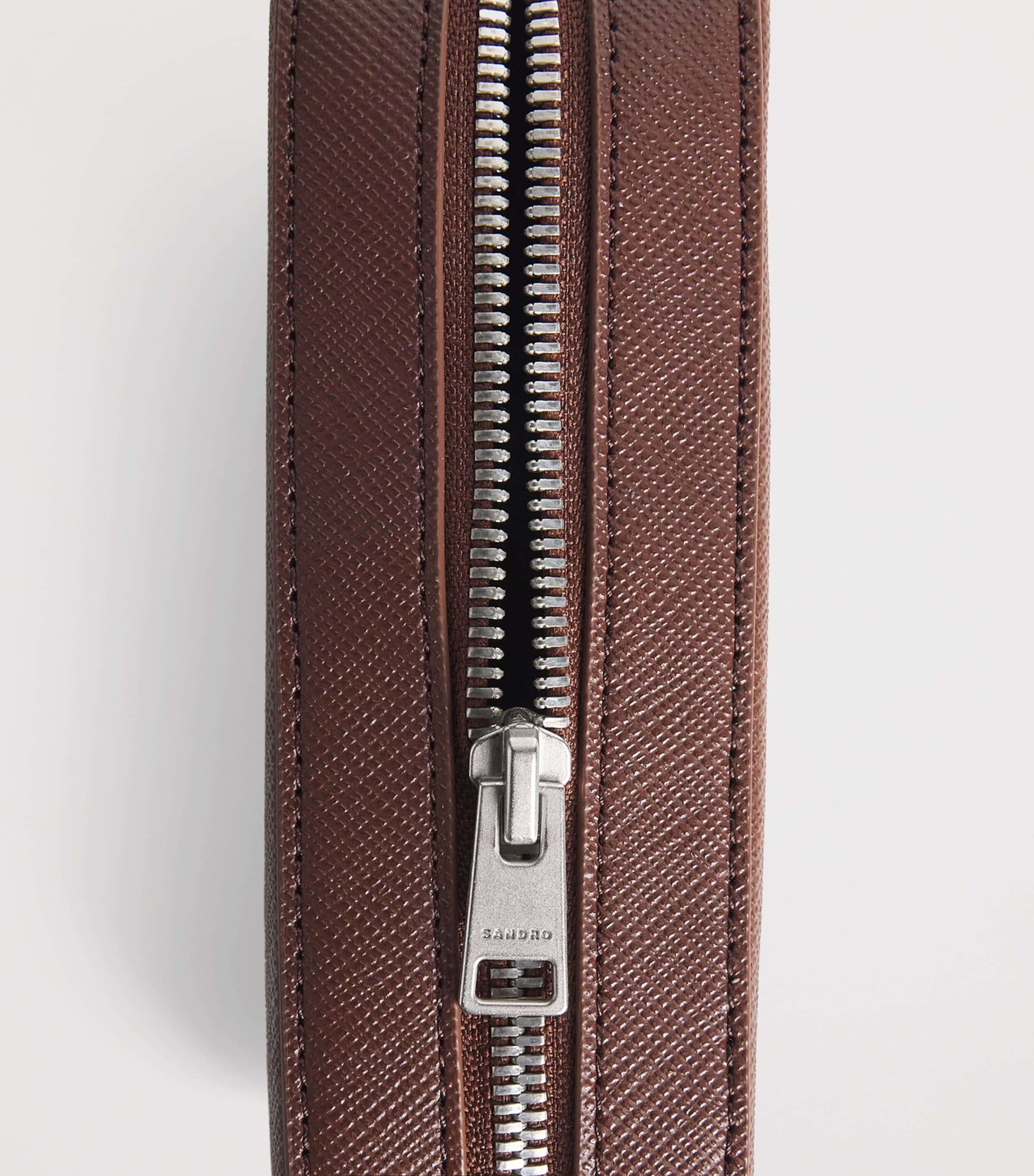 Sandro Paris Saffiano Leather Cross-Body Bag Cognac Image 5