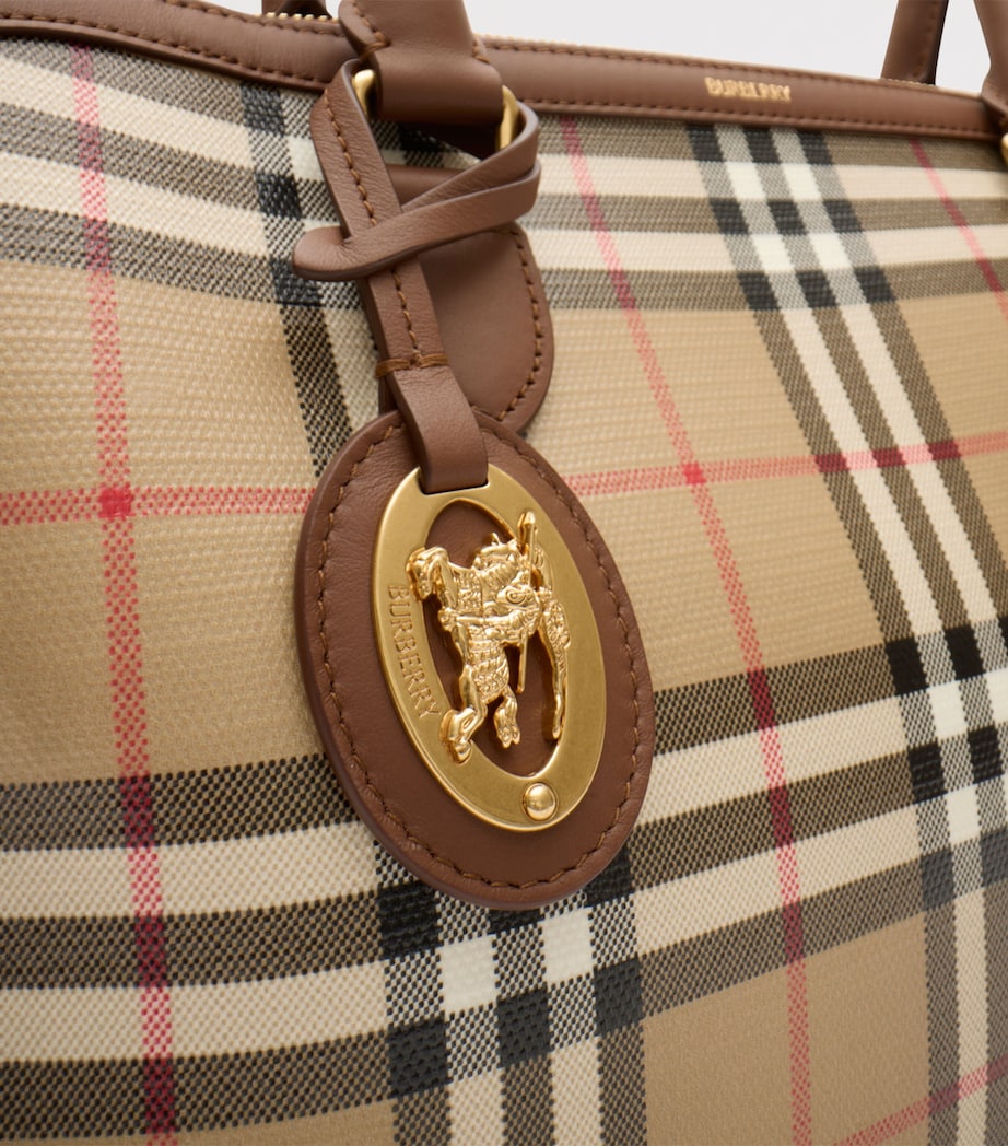 Burberry Small Check Zipped Tote Bag Archive Beige Image 6