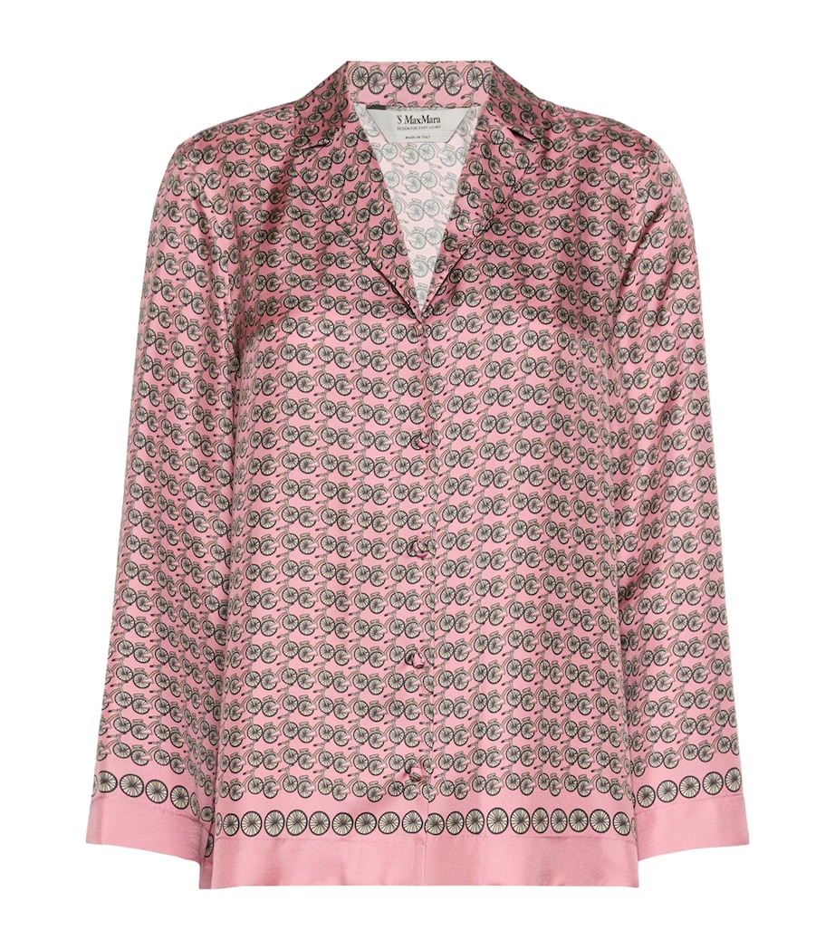Max Mara Womens Silk Printed Shirt Pink Image 1
