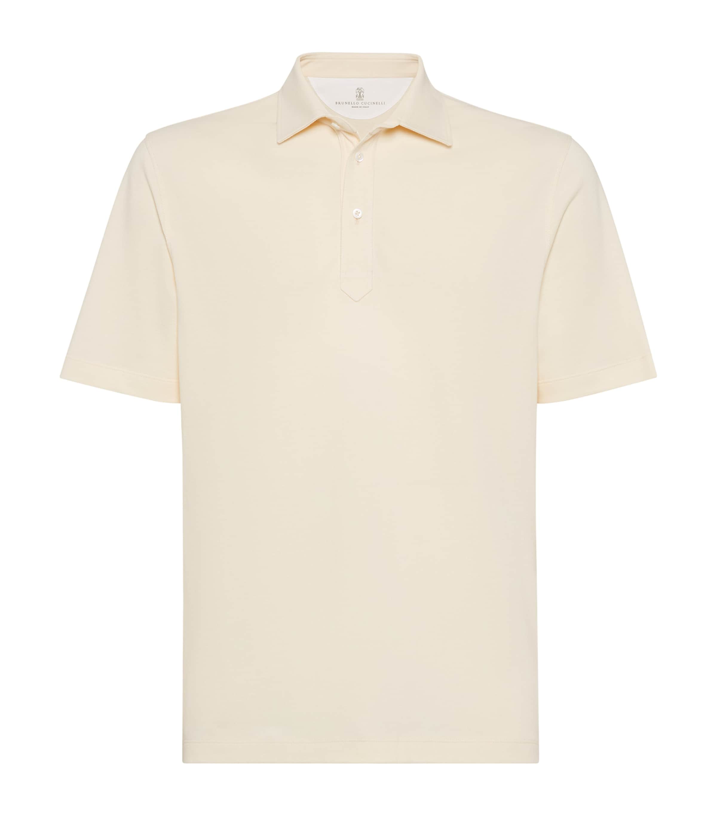 Brunello Cucinelli Cotton Piqué Polo Shirt In Neutrals