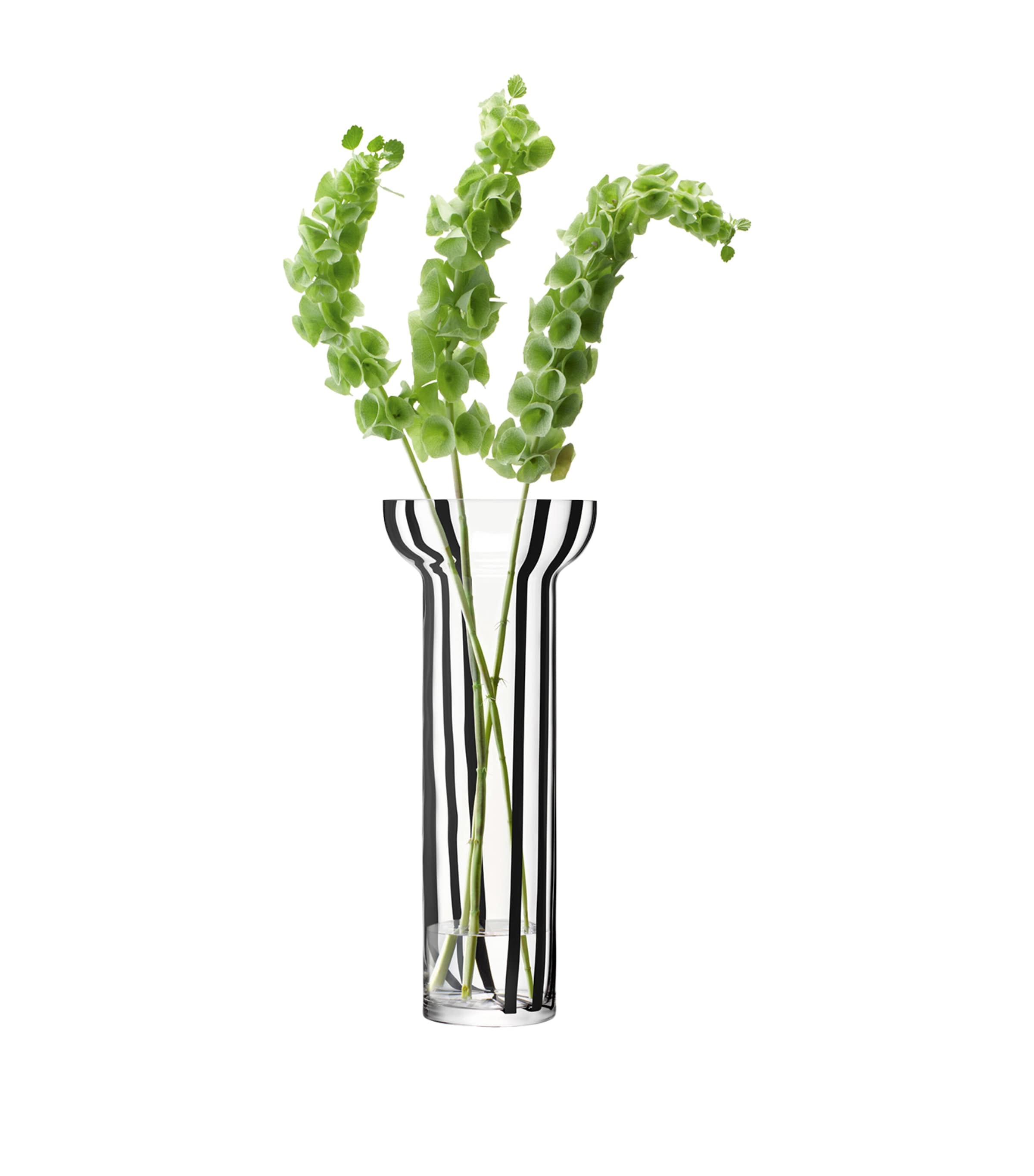 Glass Stripe Vase (42cm) BLACK Image 2