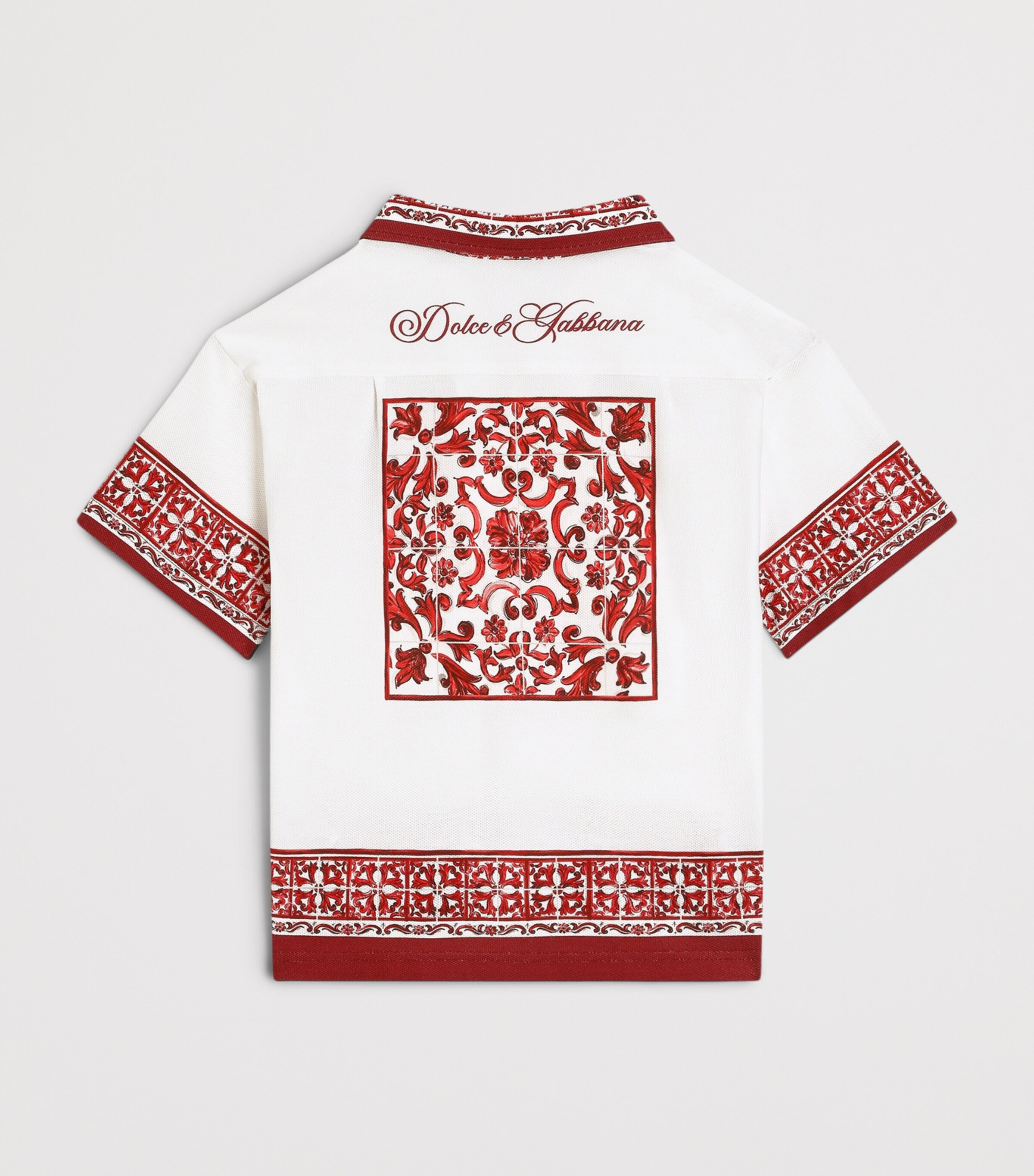 Dolce&Gabbana Kids Double Piqué Majolica Print Shirt (8-14 Years) Maiolica Ru Image 2