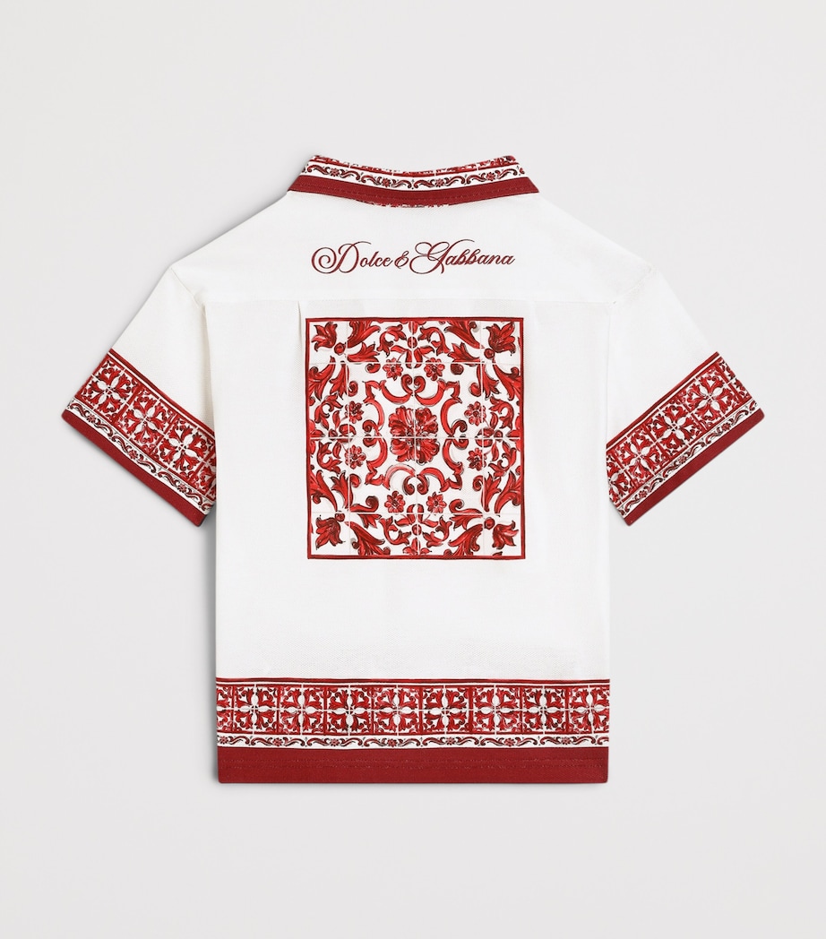 Dolce&Gabbana Kids Double Piqué Majolica Print Shirt (8-14 Years) Maiolica Ru Image 2