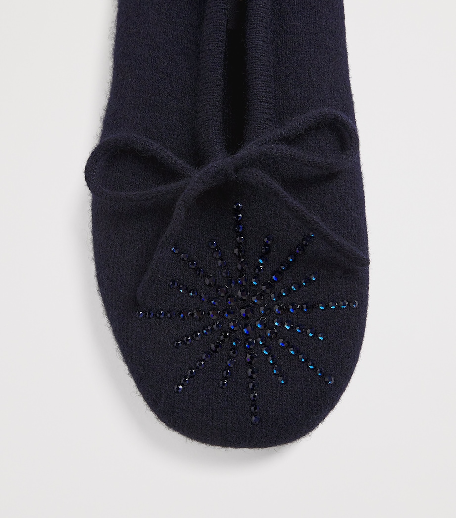 Cashmere Crystal-Embellished Dolly Slippers MIDNIGHT/DARK I Image 4