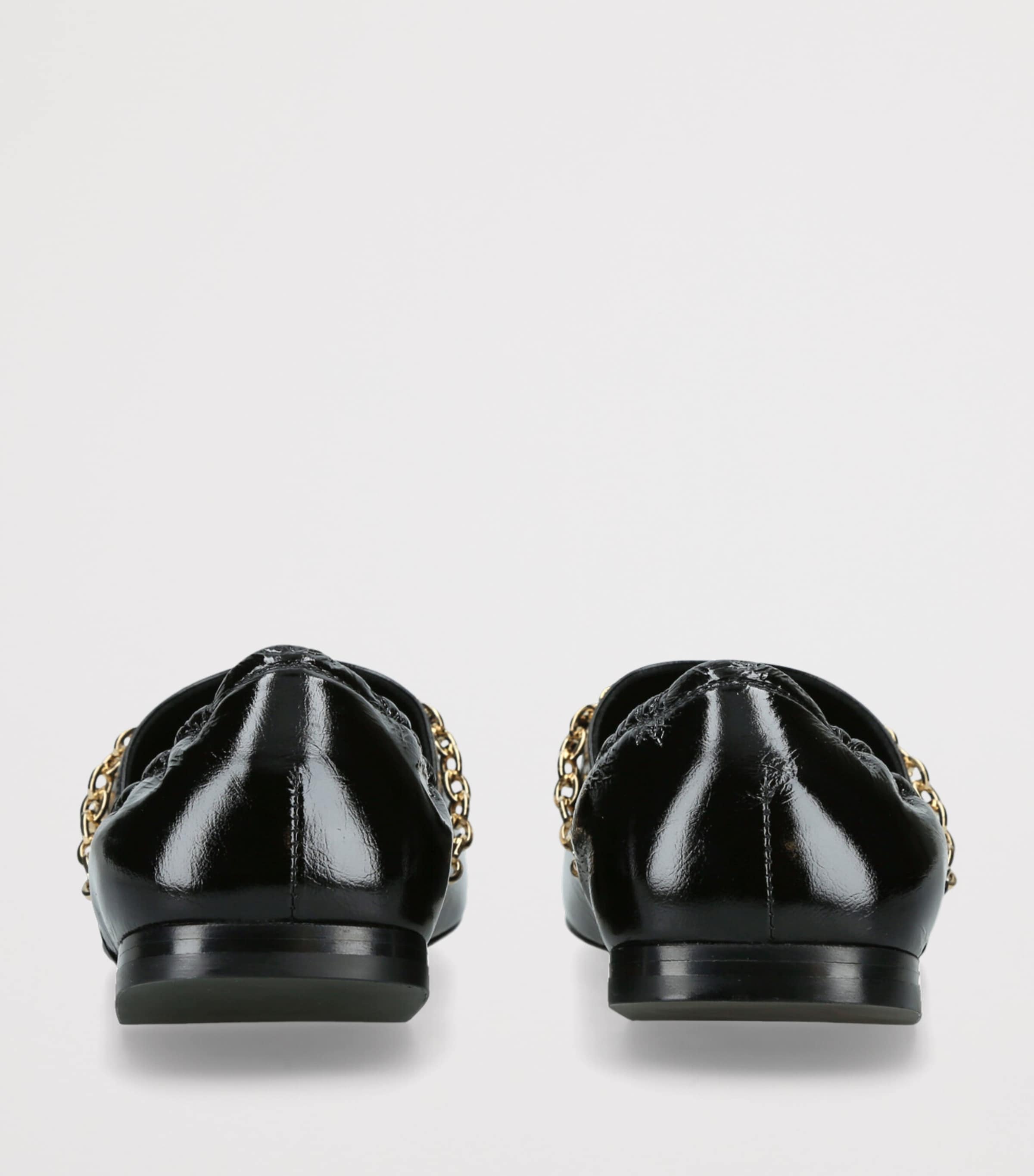 Patent Leather Embellished Ballet Flats BLACK Image 2