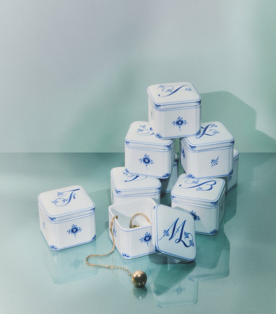 Royal Copenhagen Porcelain Alphabet Bonbonniere Blue Image 2