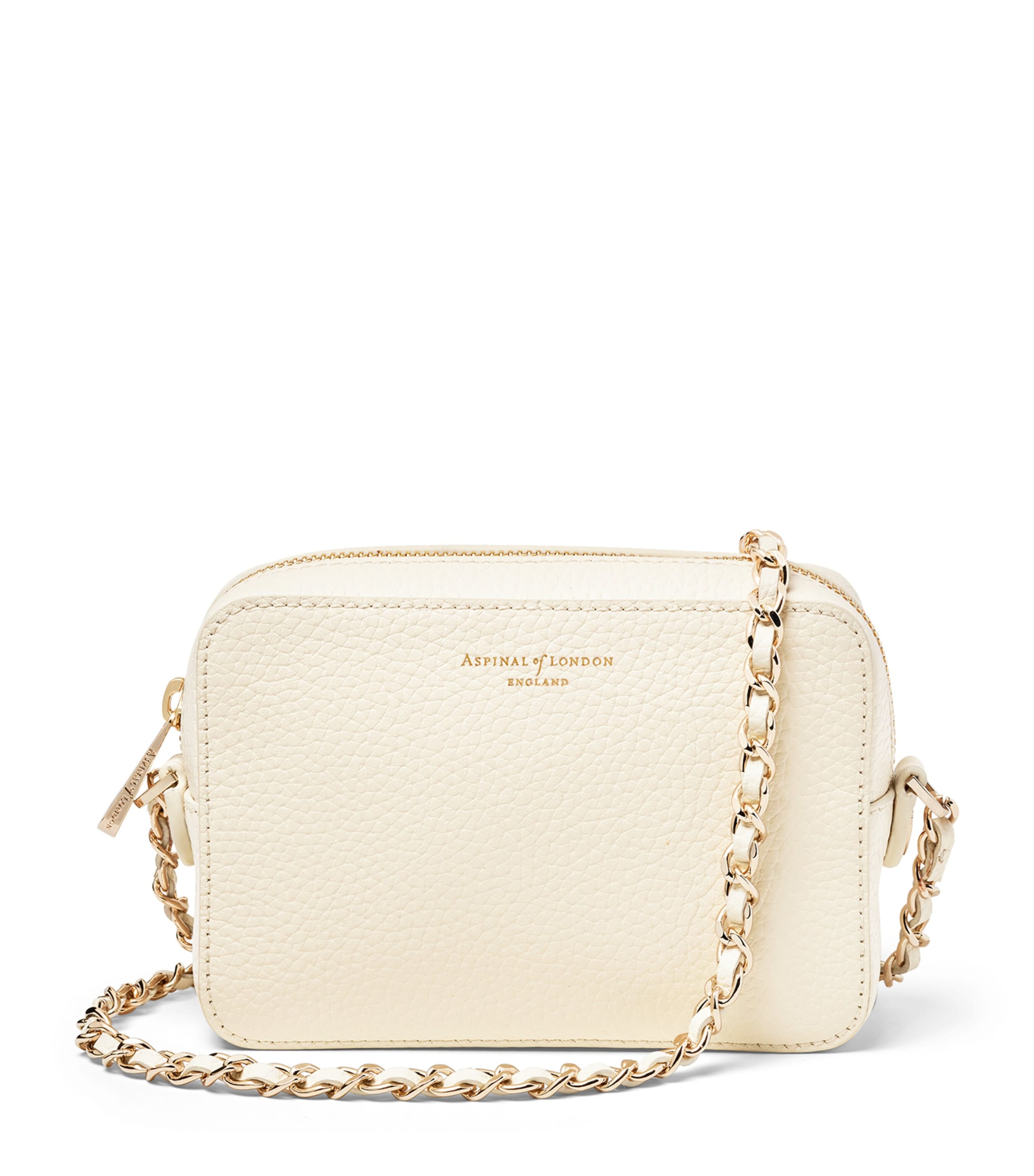 Shop Aspinal Of London Leather Milly Cross-body Bag In Neutral