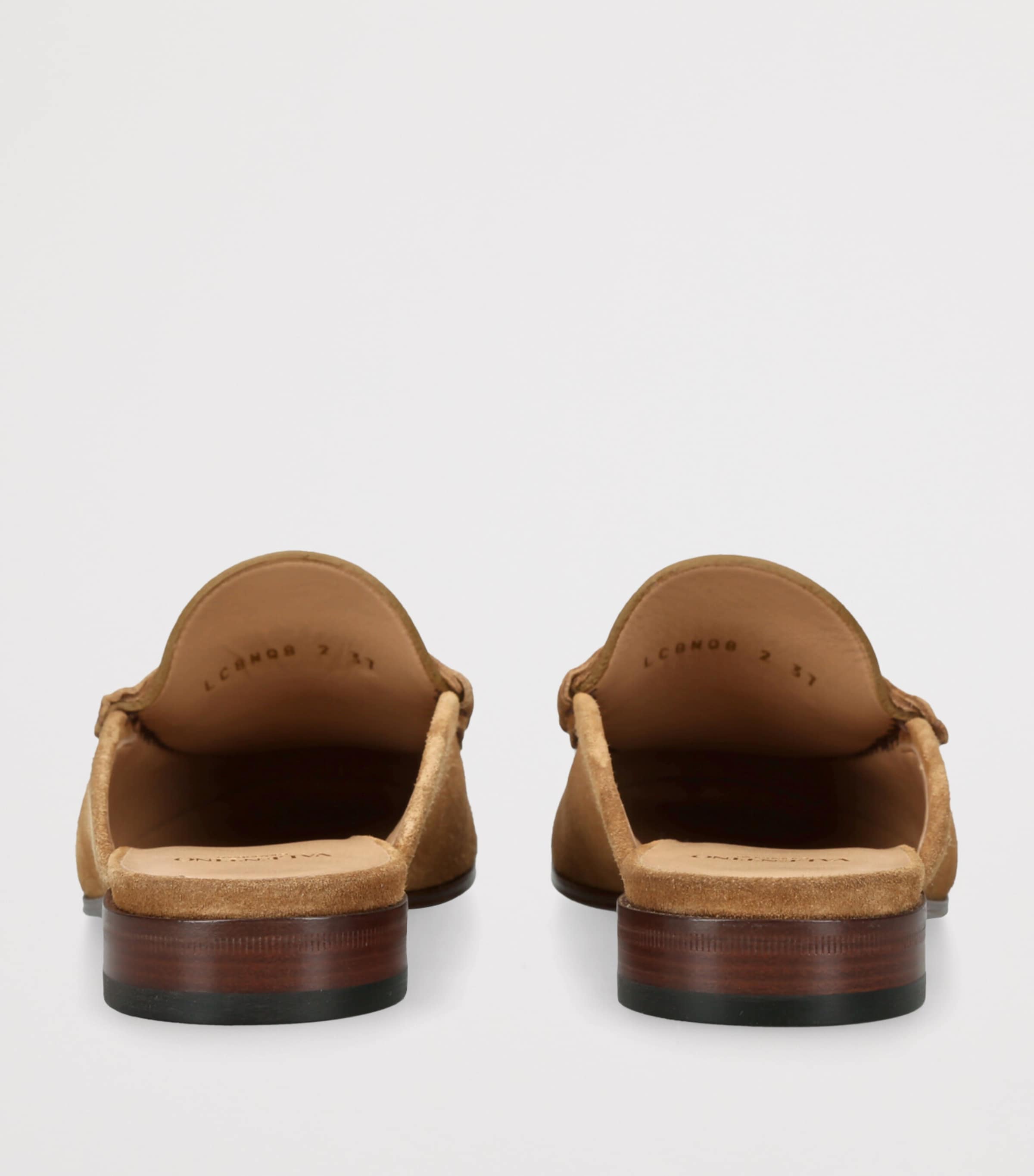 Suede V-Logo Sabot Loafers RUST Image 2