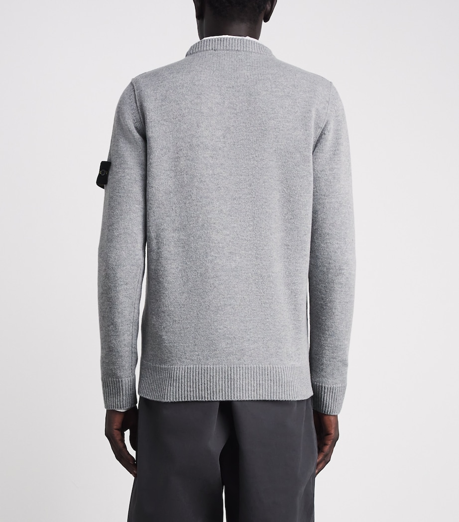 Stone Island Mens Virgin Wool-Blend Compass Sweater Image 5