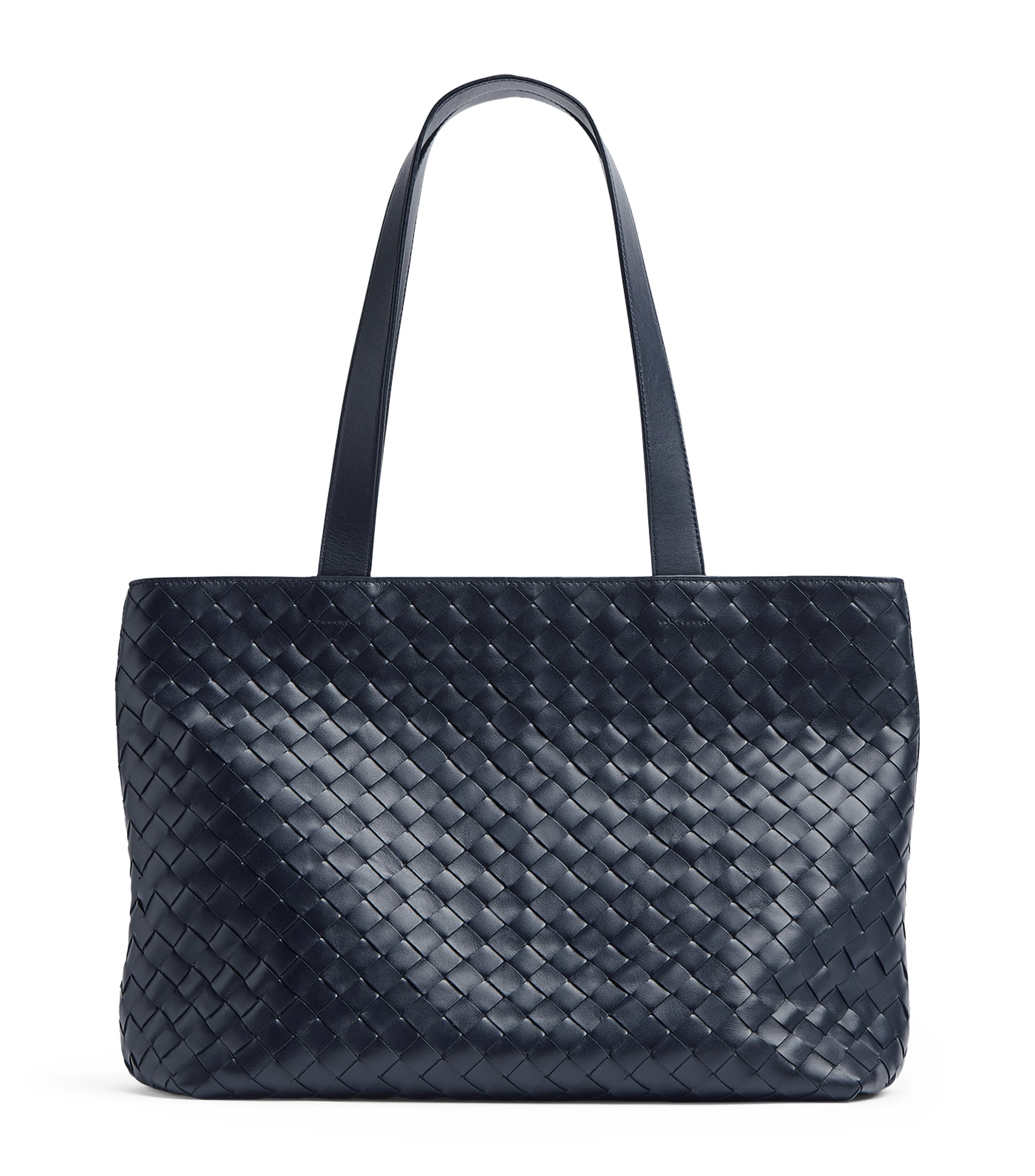 Bottega Veneta Small Leather Intrecciato Tote Bag In Grey