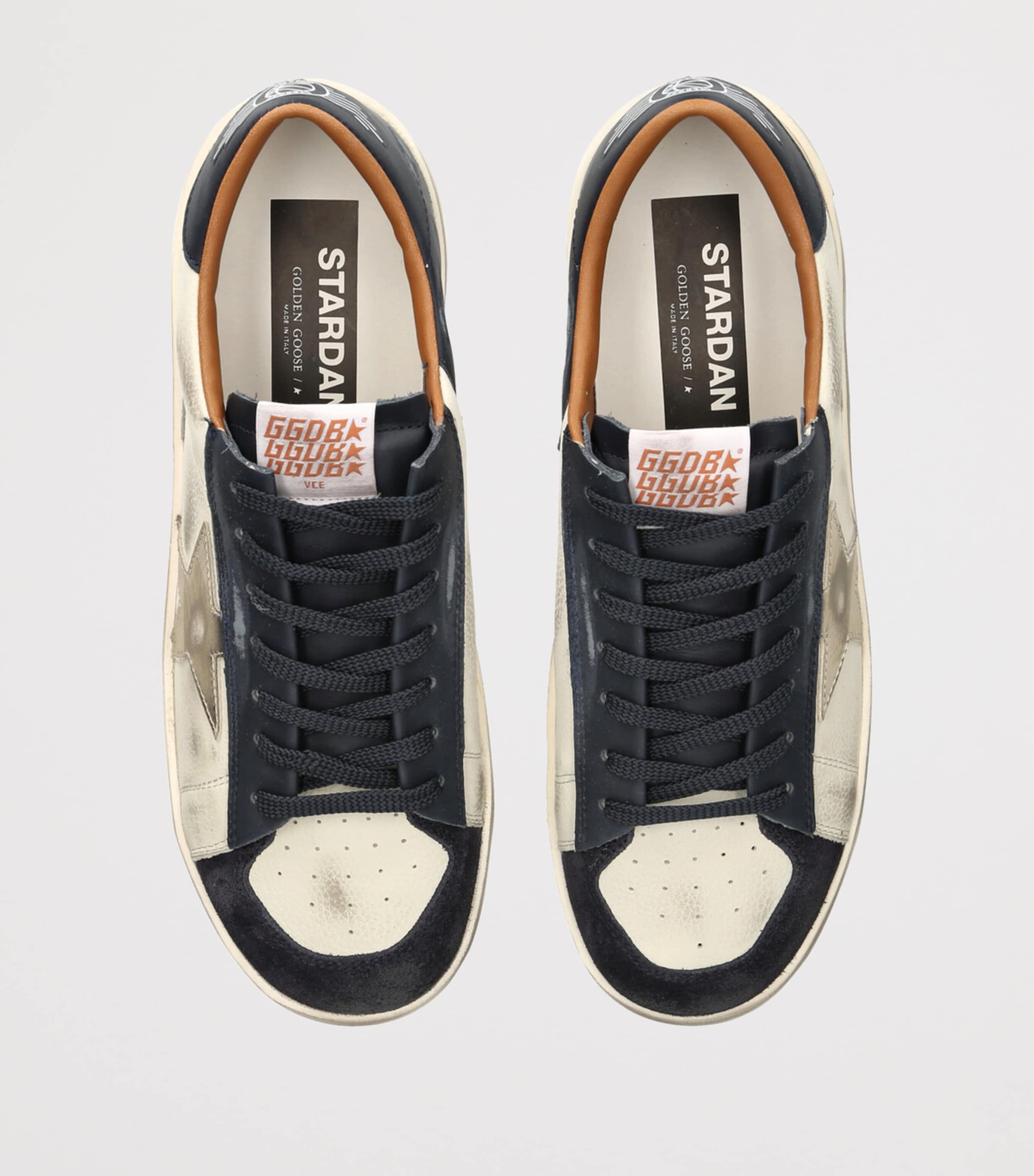 Golden Goose Leather Graffiti Stardan Sneakers White/navy Image 4
