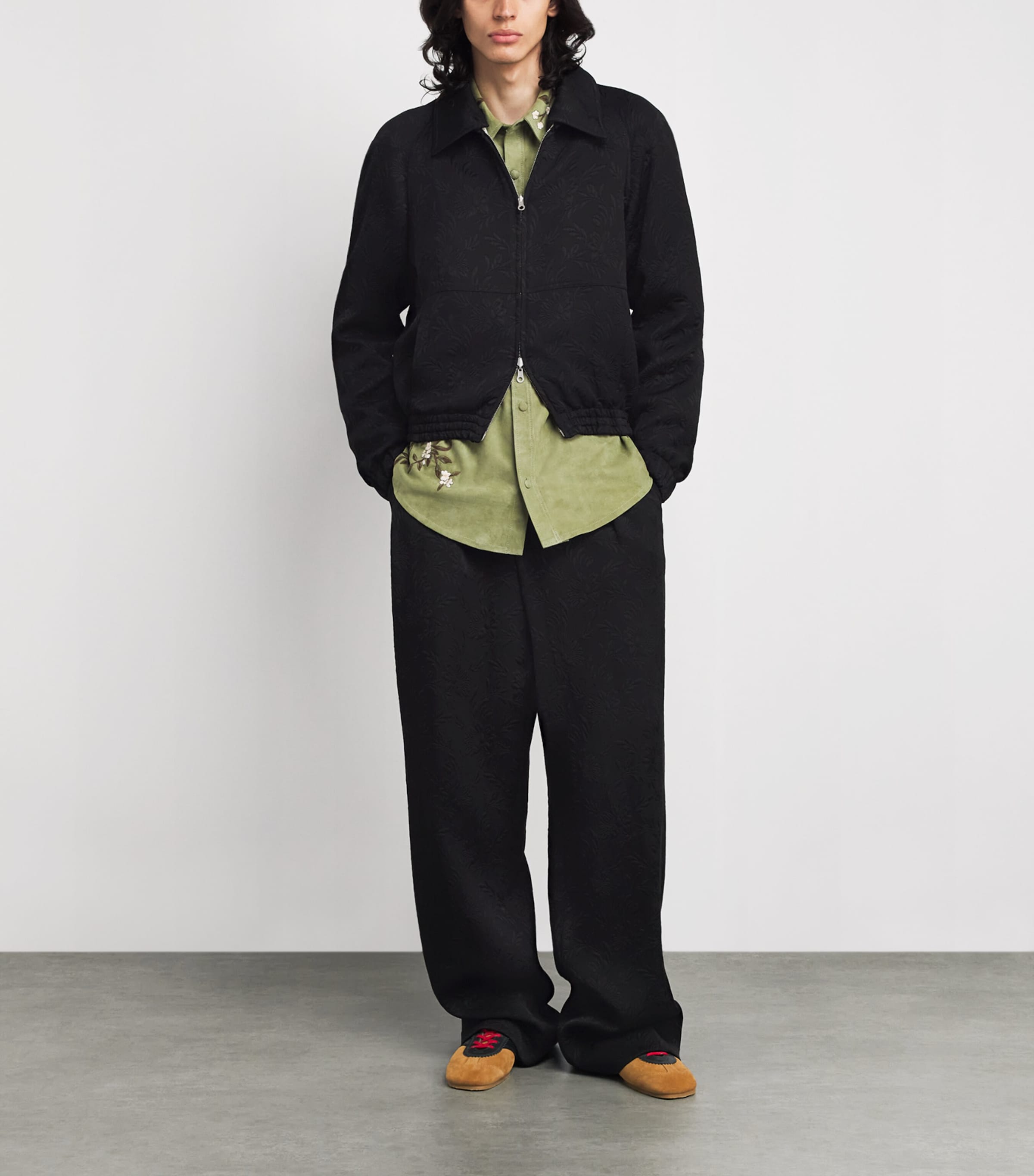 DRIES VAN NOTEN Mens Floral Jacquard Reversible Jacket Black Image 2