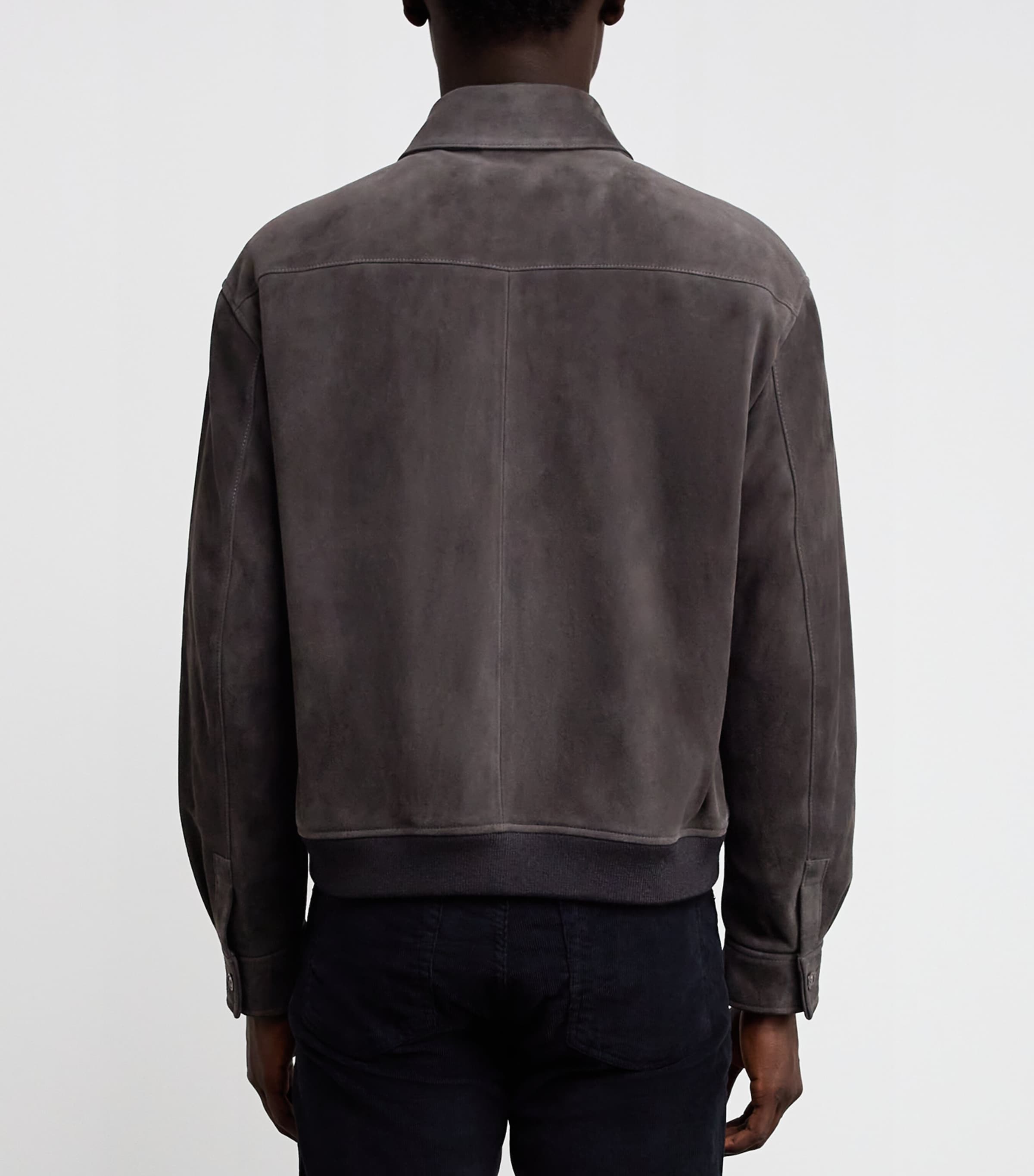 Suede Bomber Jacket OLBK Image 4