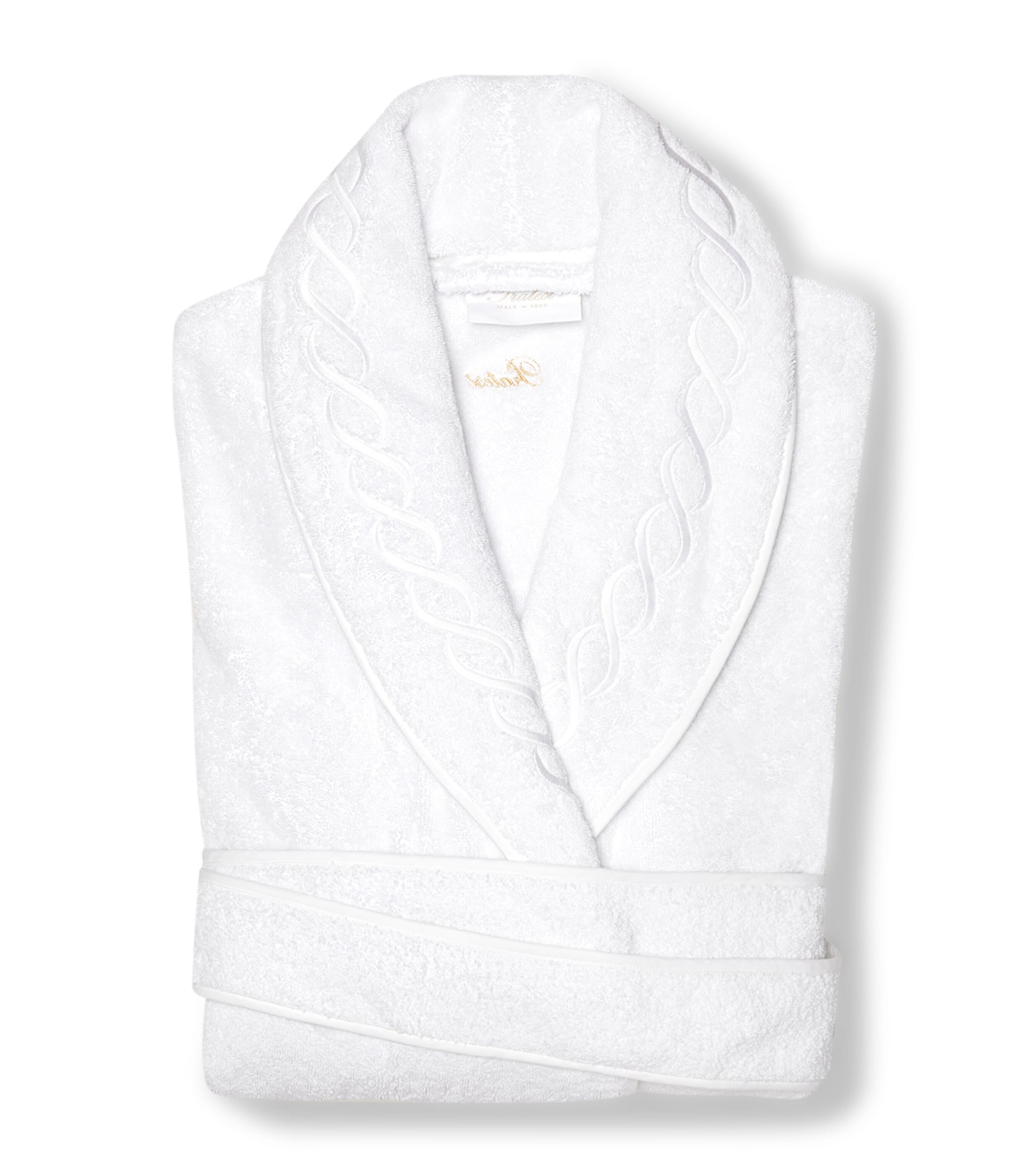 Pratesi Cotton Treccia Bathrobe In White