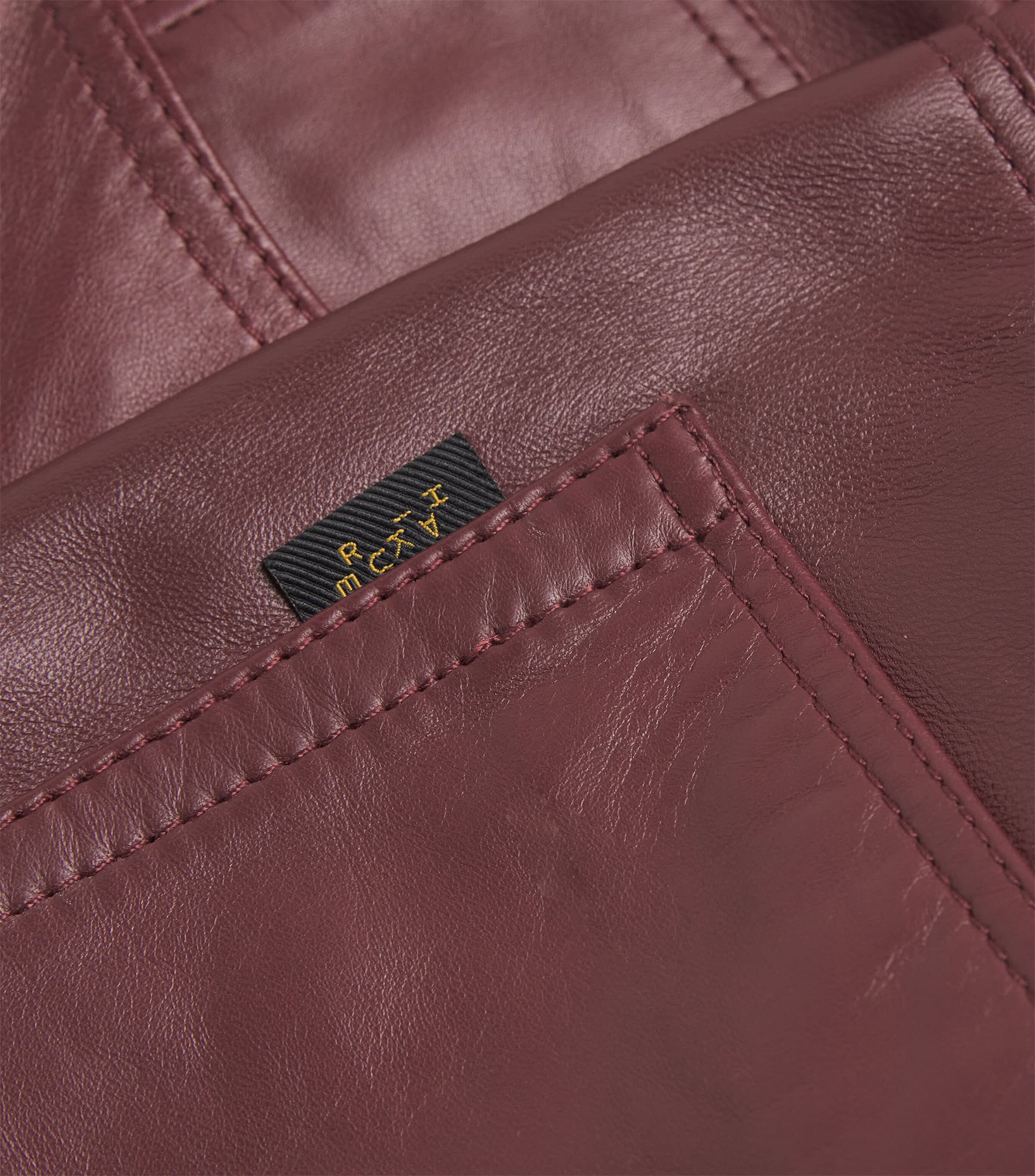 Leather Bonnie Straight Trousers CHERRY Image 5