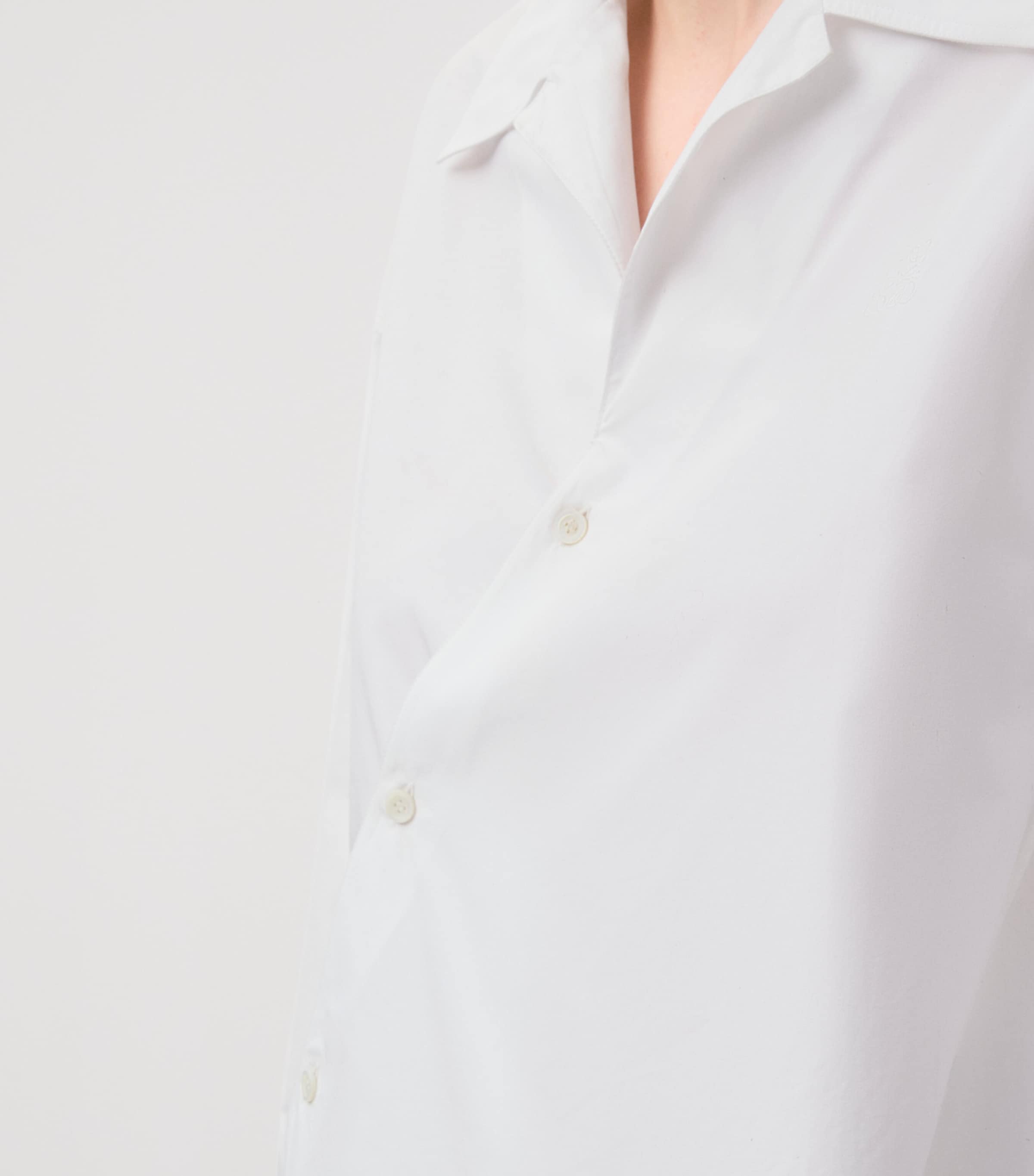Cotton-Blend Asymmetric Shirt WHITE Image 5