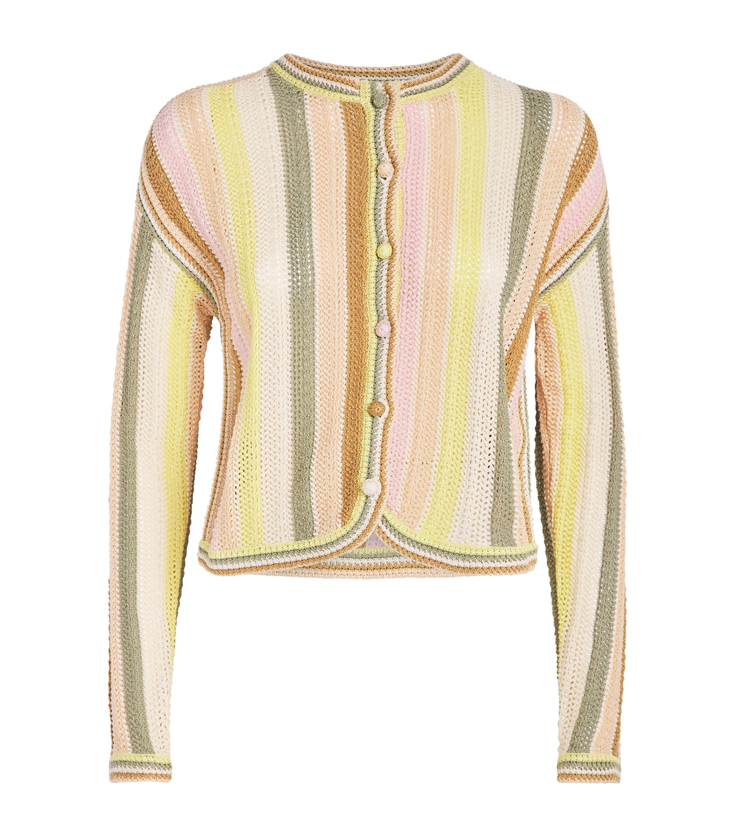 Zimmermann Womens Crochet Stripe Indra Cardigan Image 1