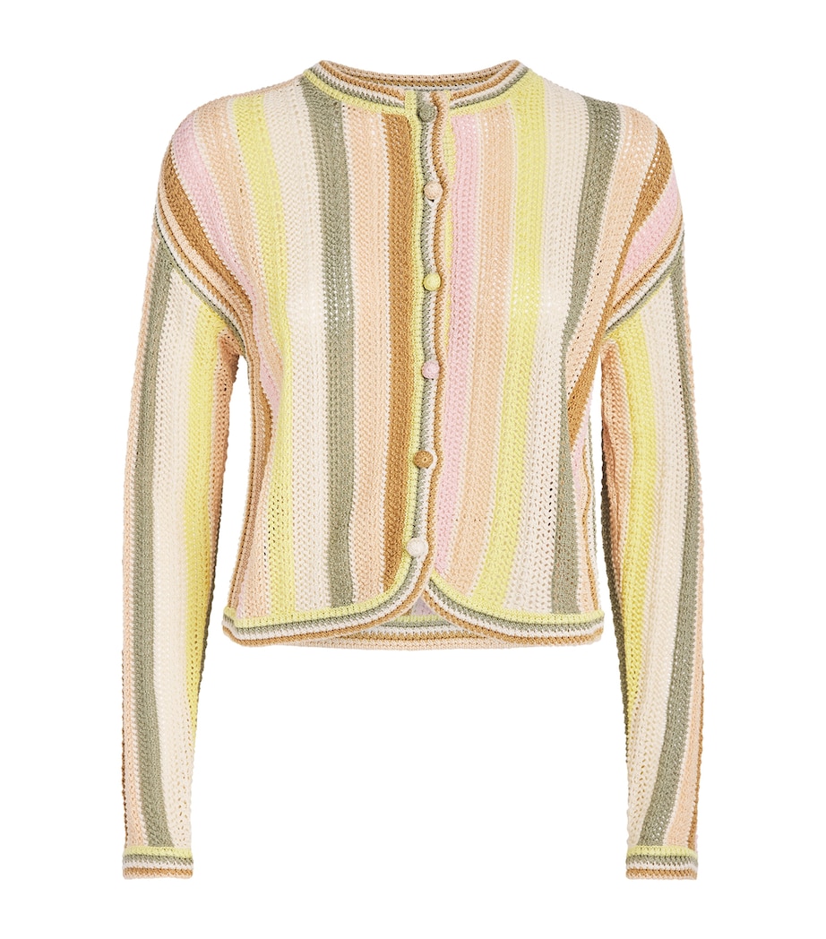 Zimmermann Womens Crochet Stripe Indra Cardigan Image 1