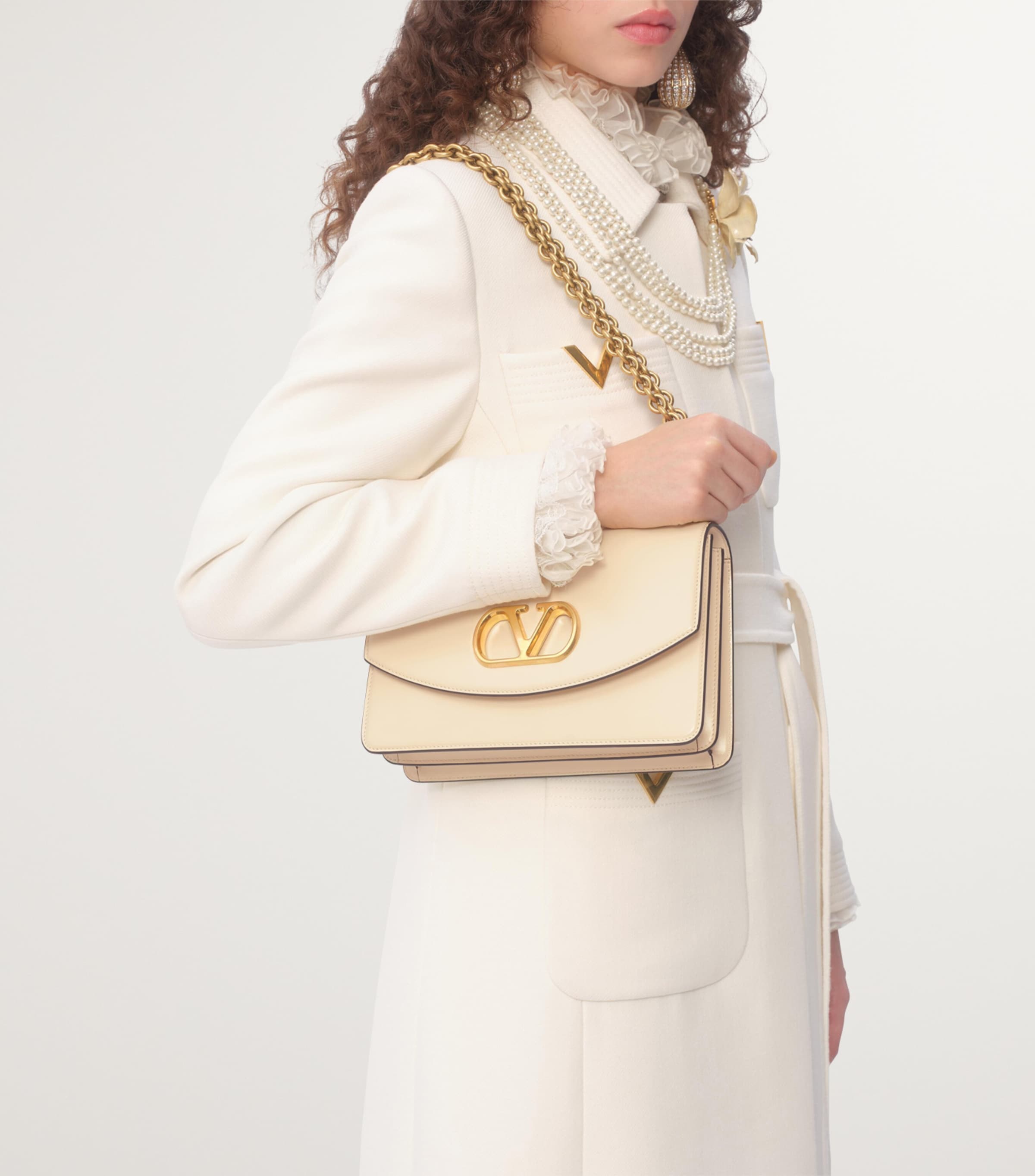 Calf Leather Vain Shoulder Bag REN Image 7