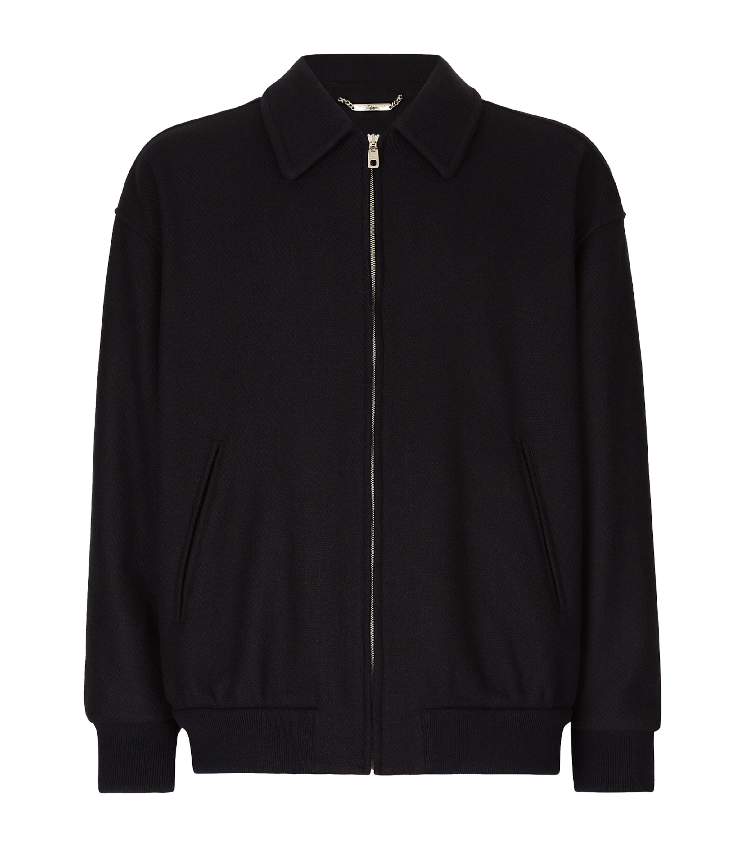 Dolce&Gabbana Mens Wool-Blend Bomber Jacket Very Dark Blue Image 1