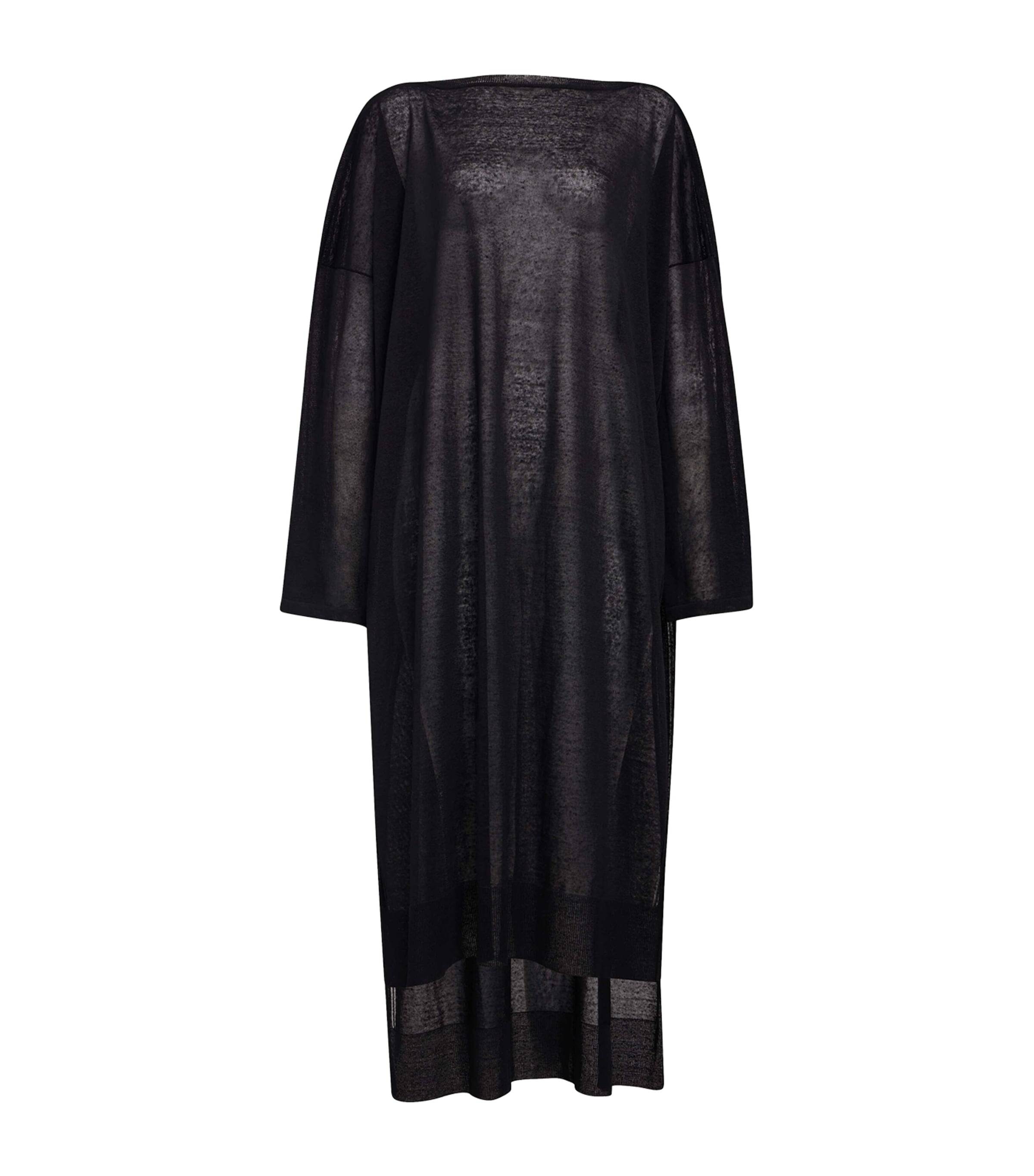 Alaïa Linen-silk Kaftan Dress In Black