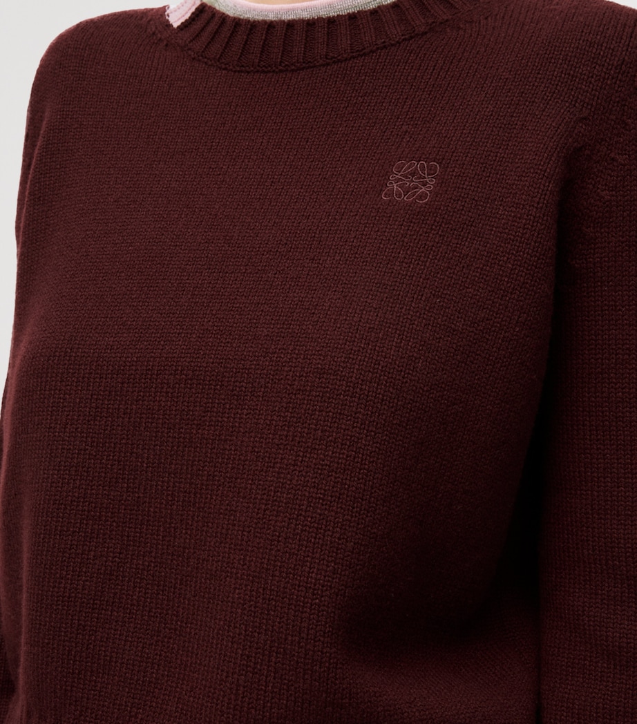 Cashmere Anagram Sweater BURGUNDY/MULTICOLOR Image 5