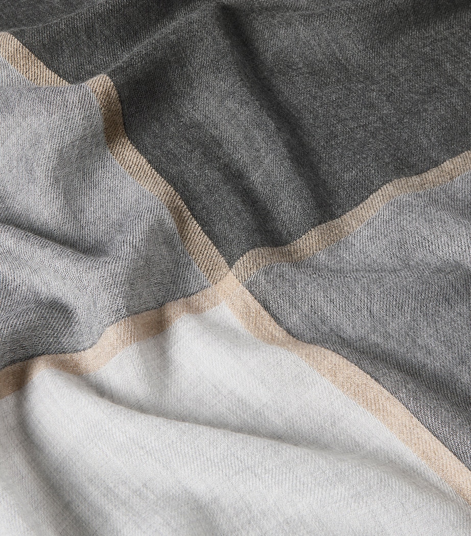Brunello Cucinelli Cashmere-Silk Colour-Block Scarf Image 3