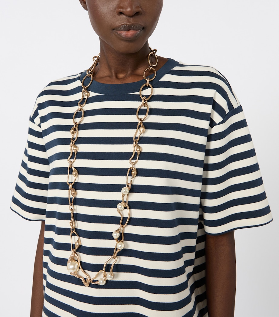 Weekend Max Mara Faux Pearl Chain Necklace Gold Image 2