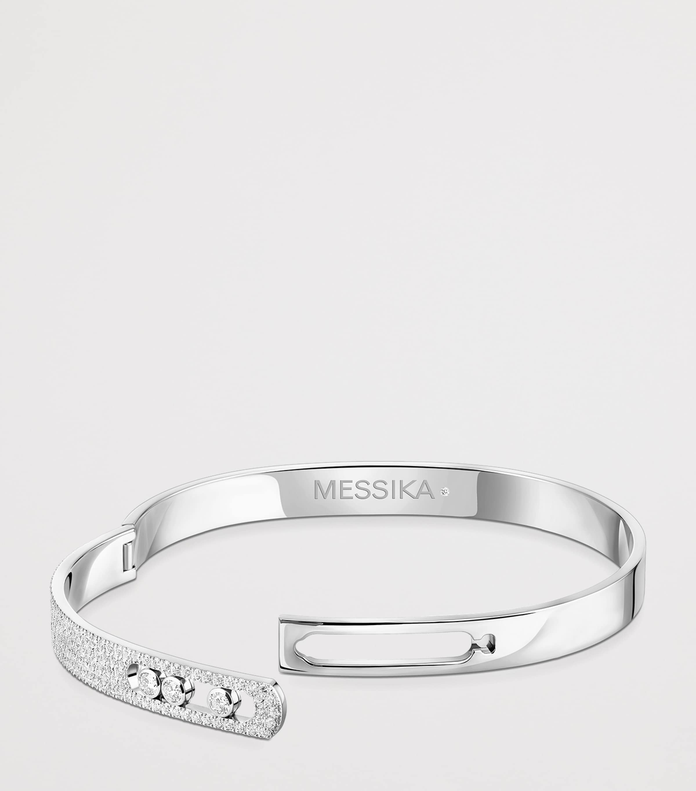 Messika Move Noa White Gold and Diamond Pavé Bangle (1.18ct) White Gold Image 3