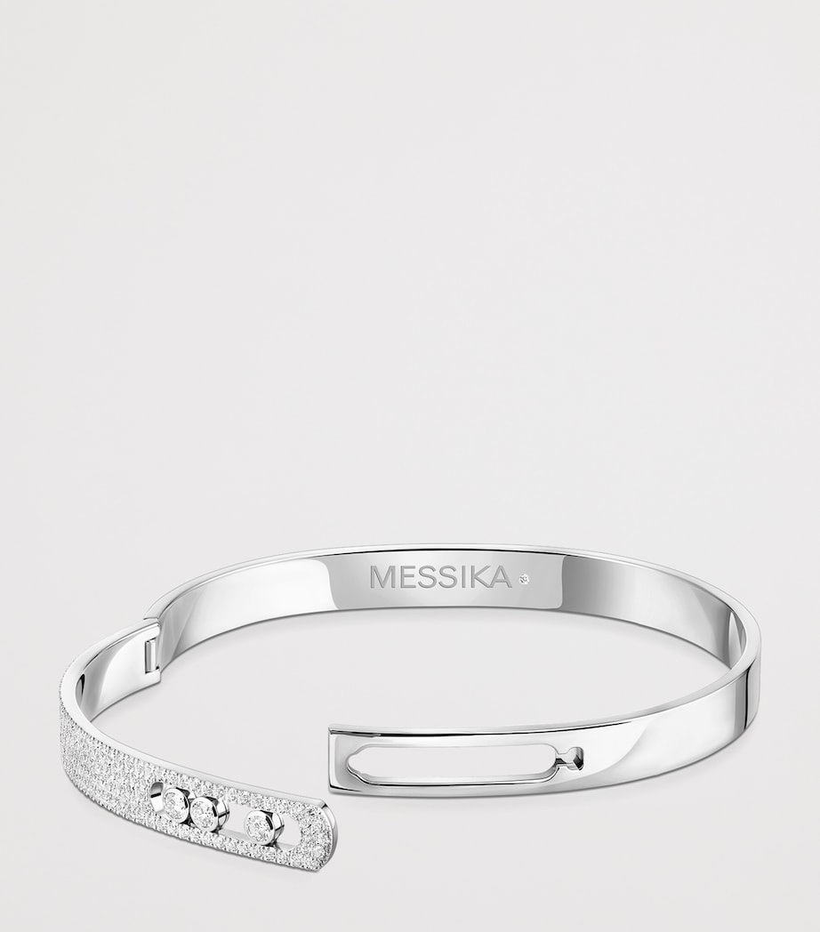 Messika Move Noa White Gold and Diamond Pavé Bangle (1.18ct) White Gold Image 3