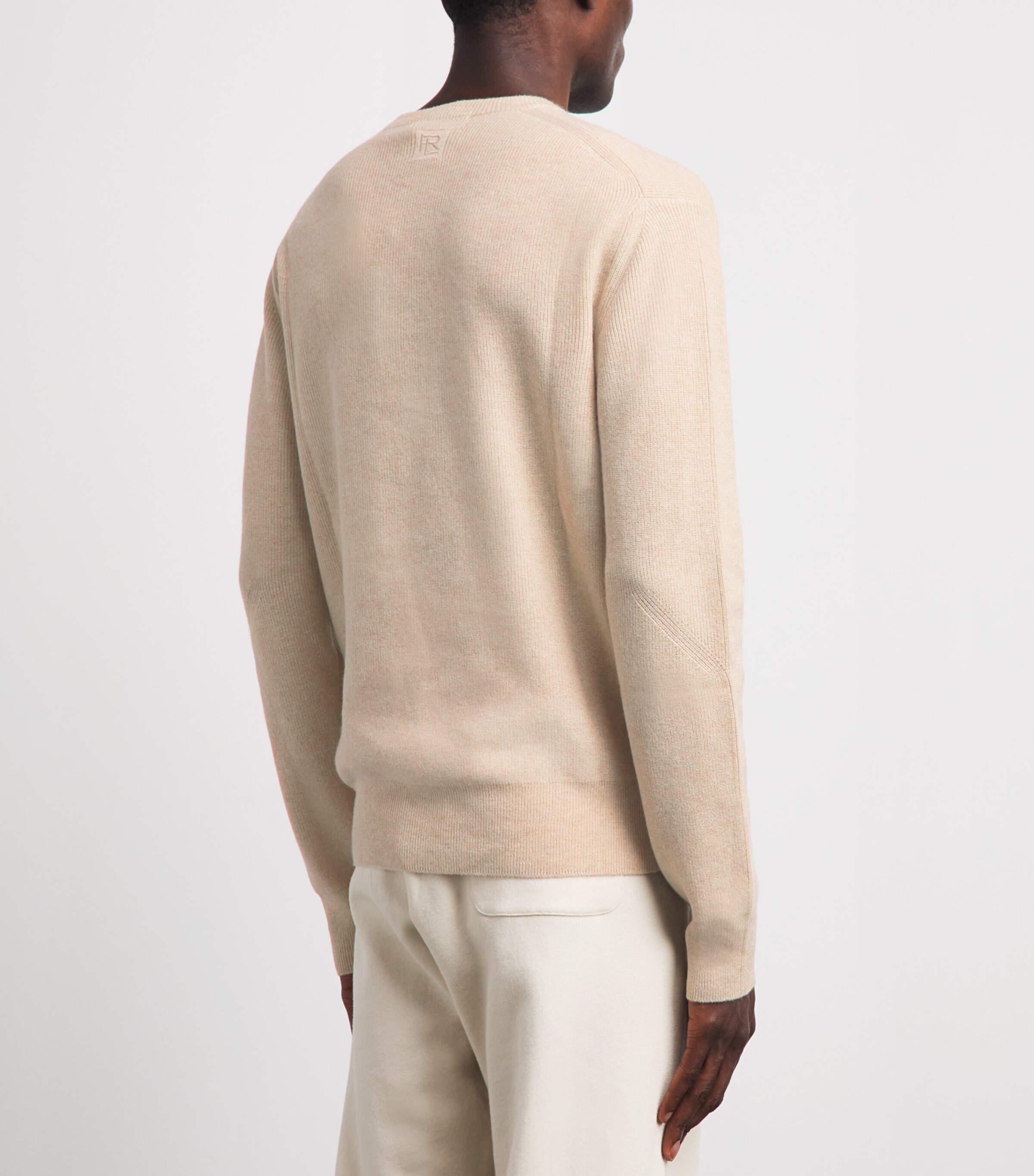 Ralph Lauren Purple Label Mens Cashmere Crew-Neck Sweater Champagne Melange Image 5