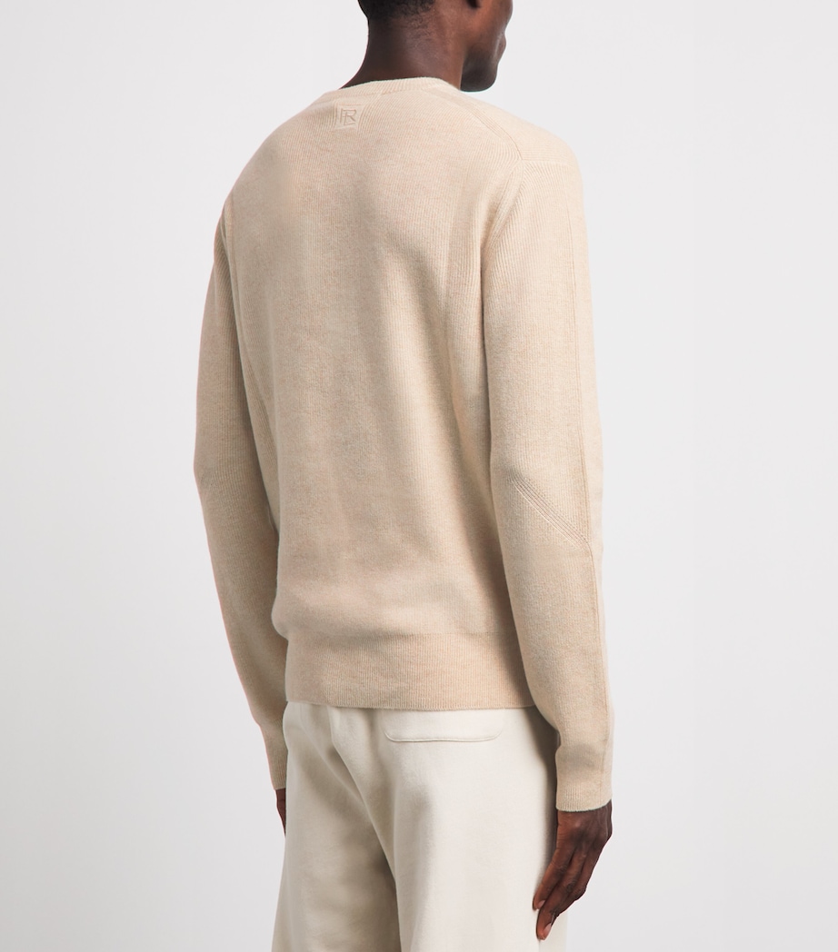 Ralph Lauren Purple Label Mens Cashmere Crew-Neck Sweater Champagne Melange Image 5