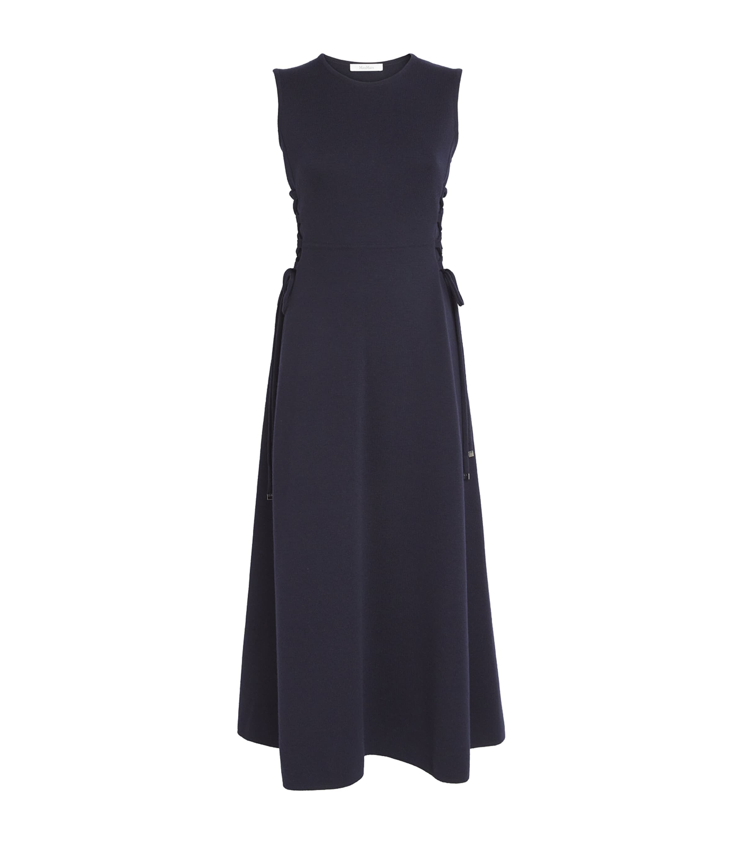 Max Mara Delfi Virgin Wool Midi Dress In Black