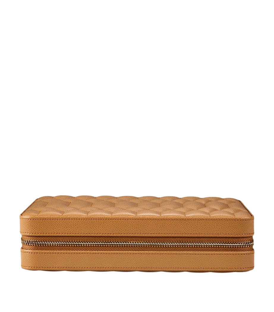 WOLF Large Lauren Travel Jewellery Case Caramel Image 1