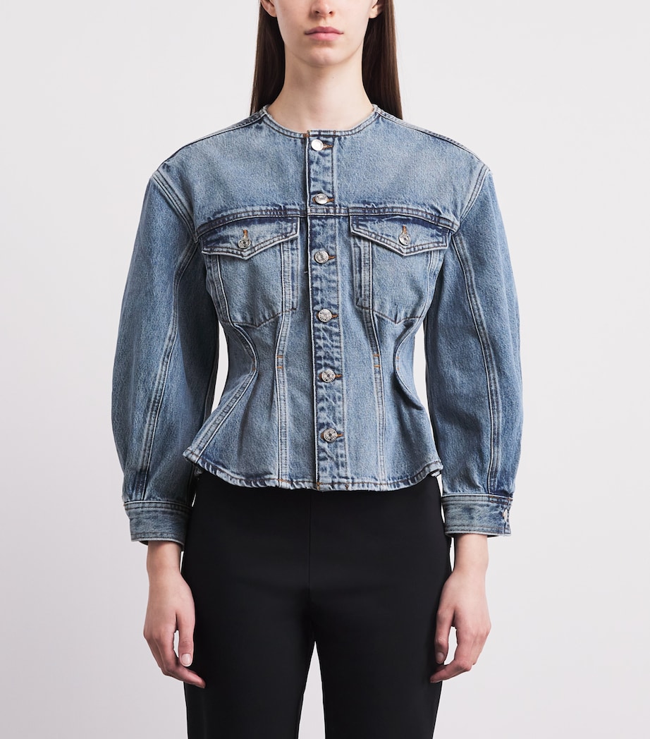 FRAME Womens Nipped Denim Jacket Umb Ria Image 4